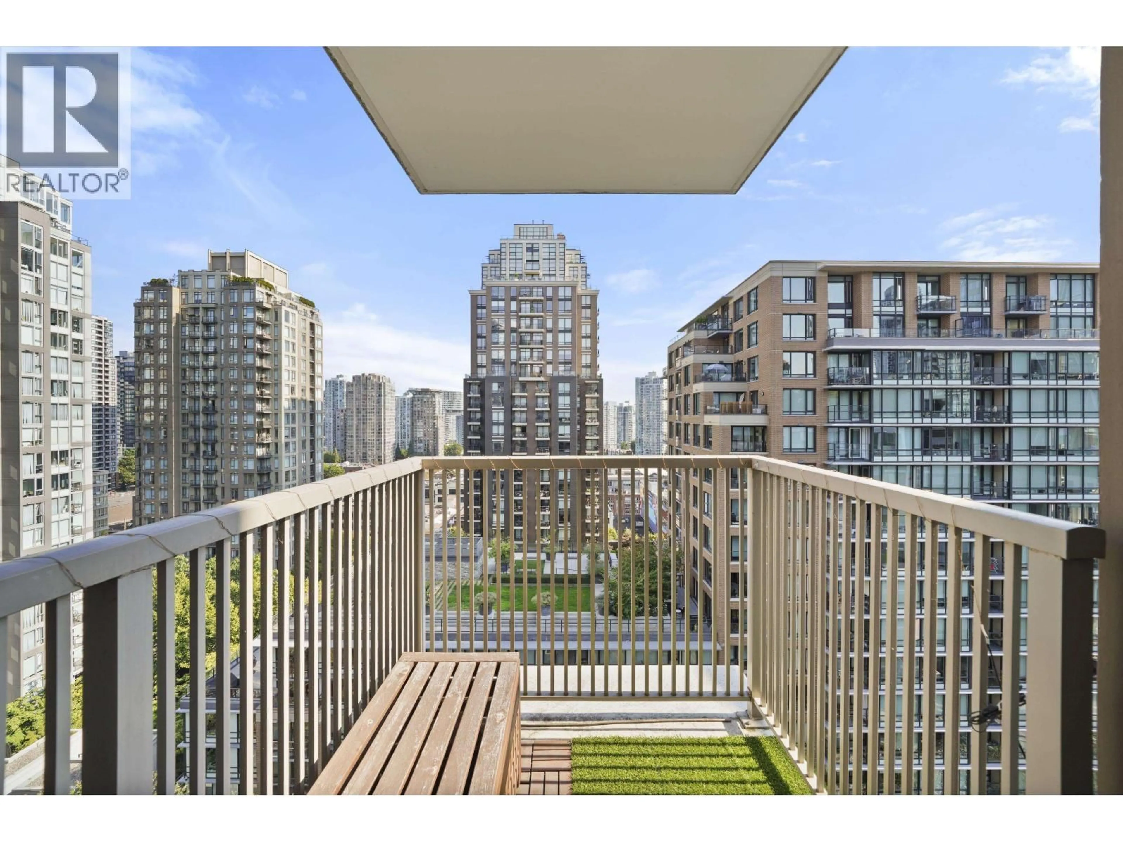 Balcony in the apartment, city buildings view from balcony for 1708 - 1055 RICHARDS STREET, Vancouver British Columbia V6B0C2