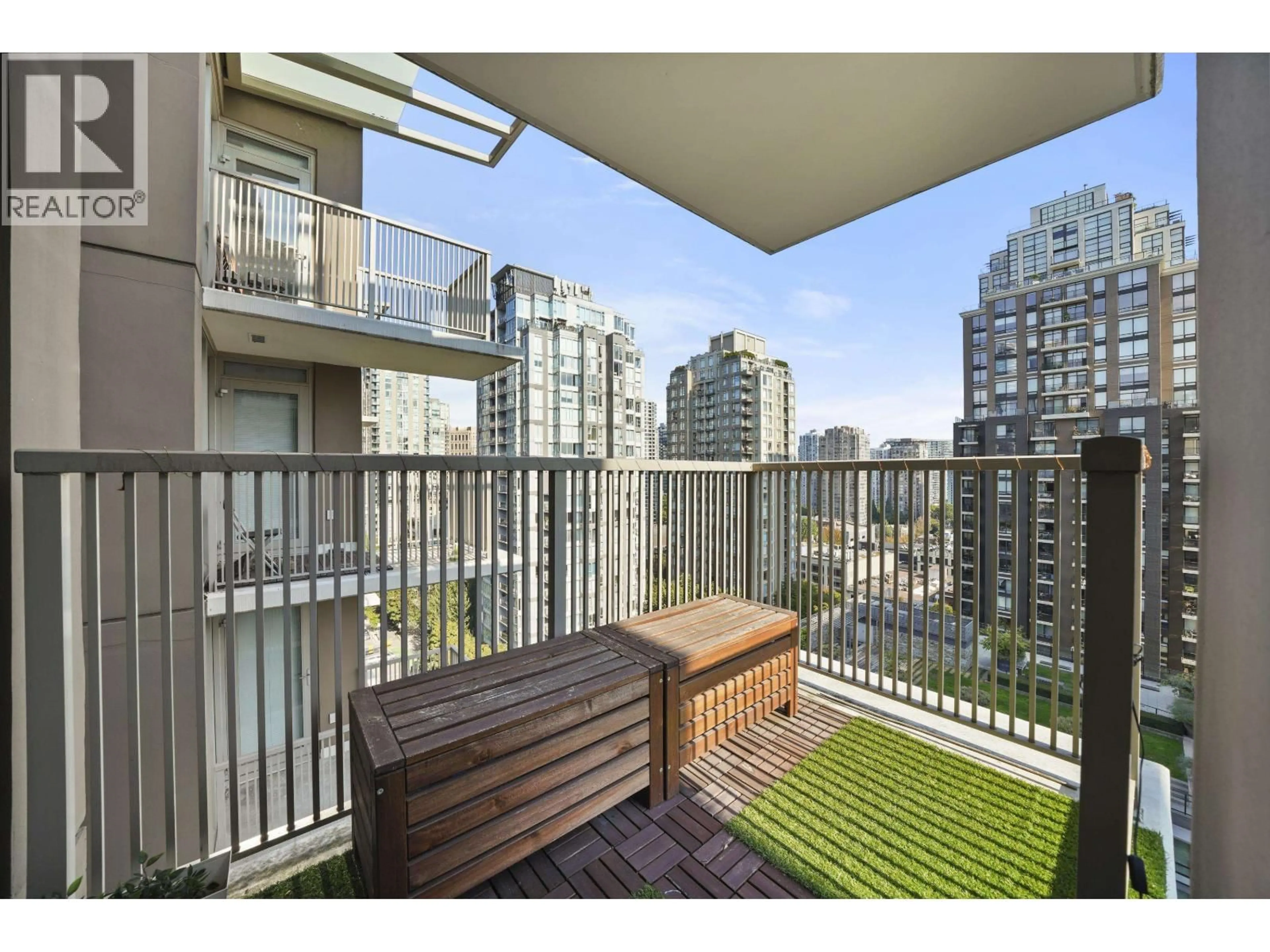Balcony in the apartment, city buildings view from balcony for 1708 - 1055 RICHARDS STREET, Vancouver British Columbia V6B0C2