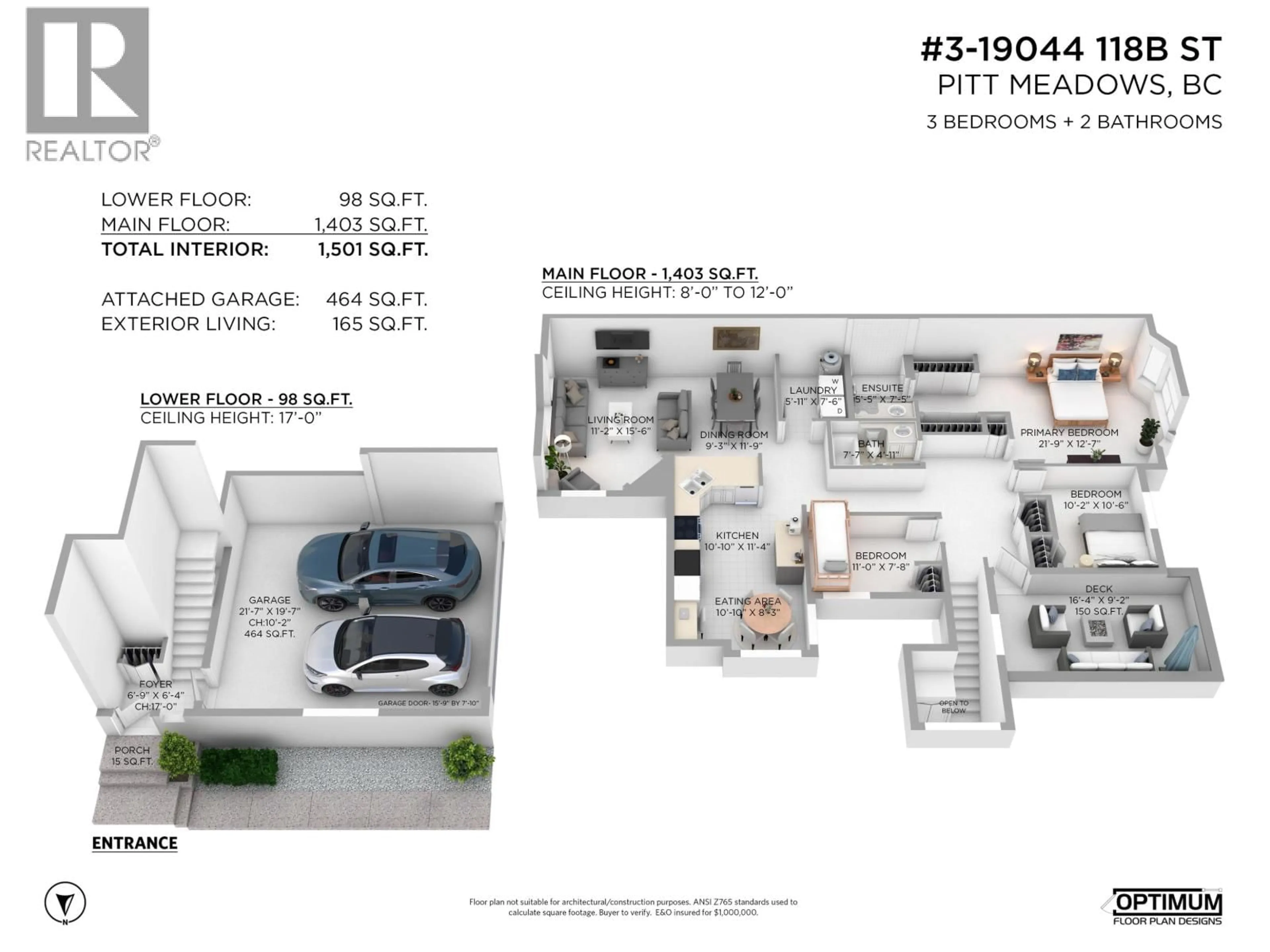 Floor plan for 3 - 19044 118B AVENUE, Pitt Meadows British Columbia V3Y2R2
