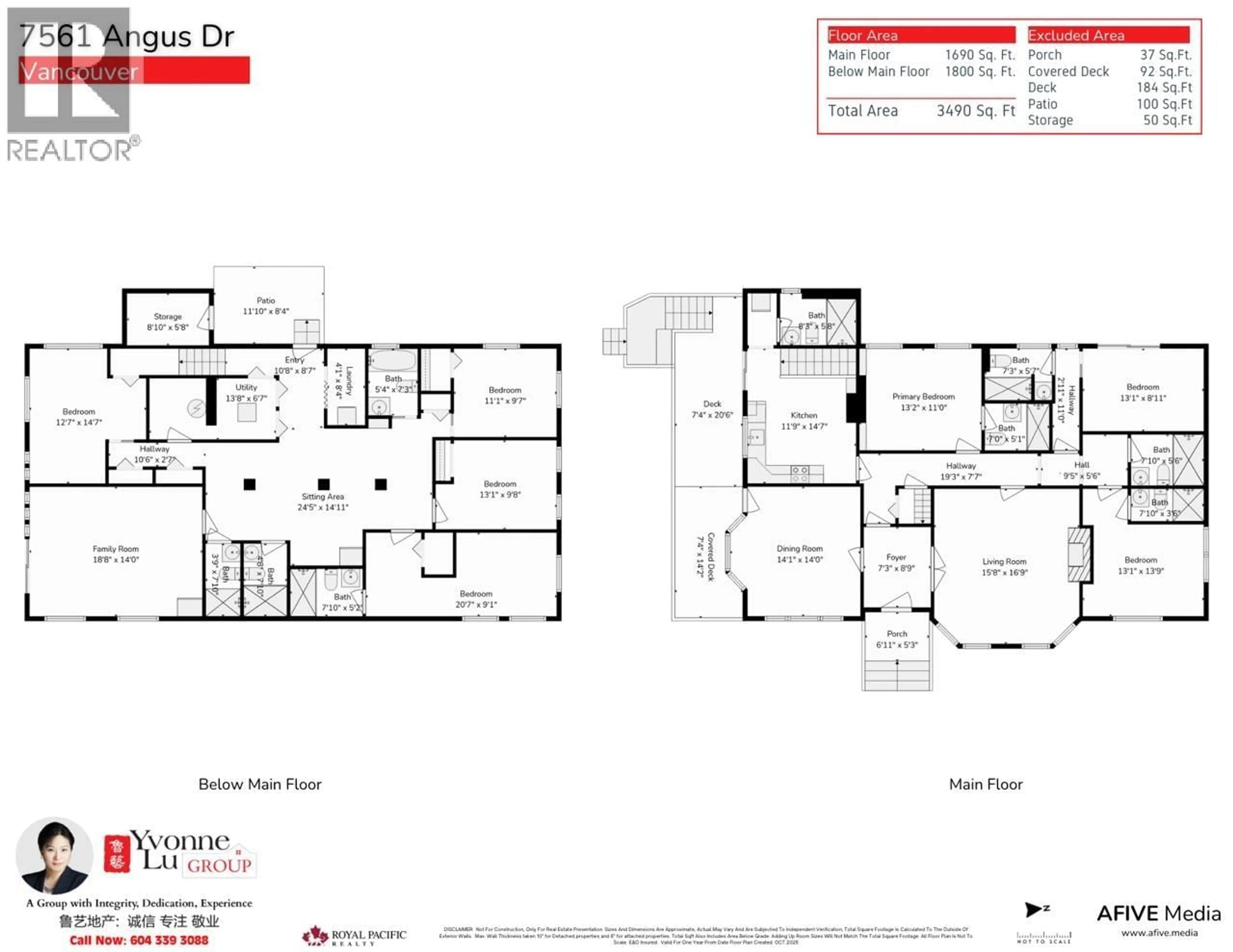 Floor plan for 7561 ANGUS DRIVE, Vancouver British Columbia V6P5K1