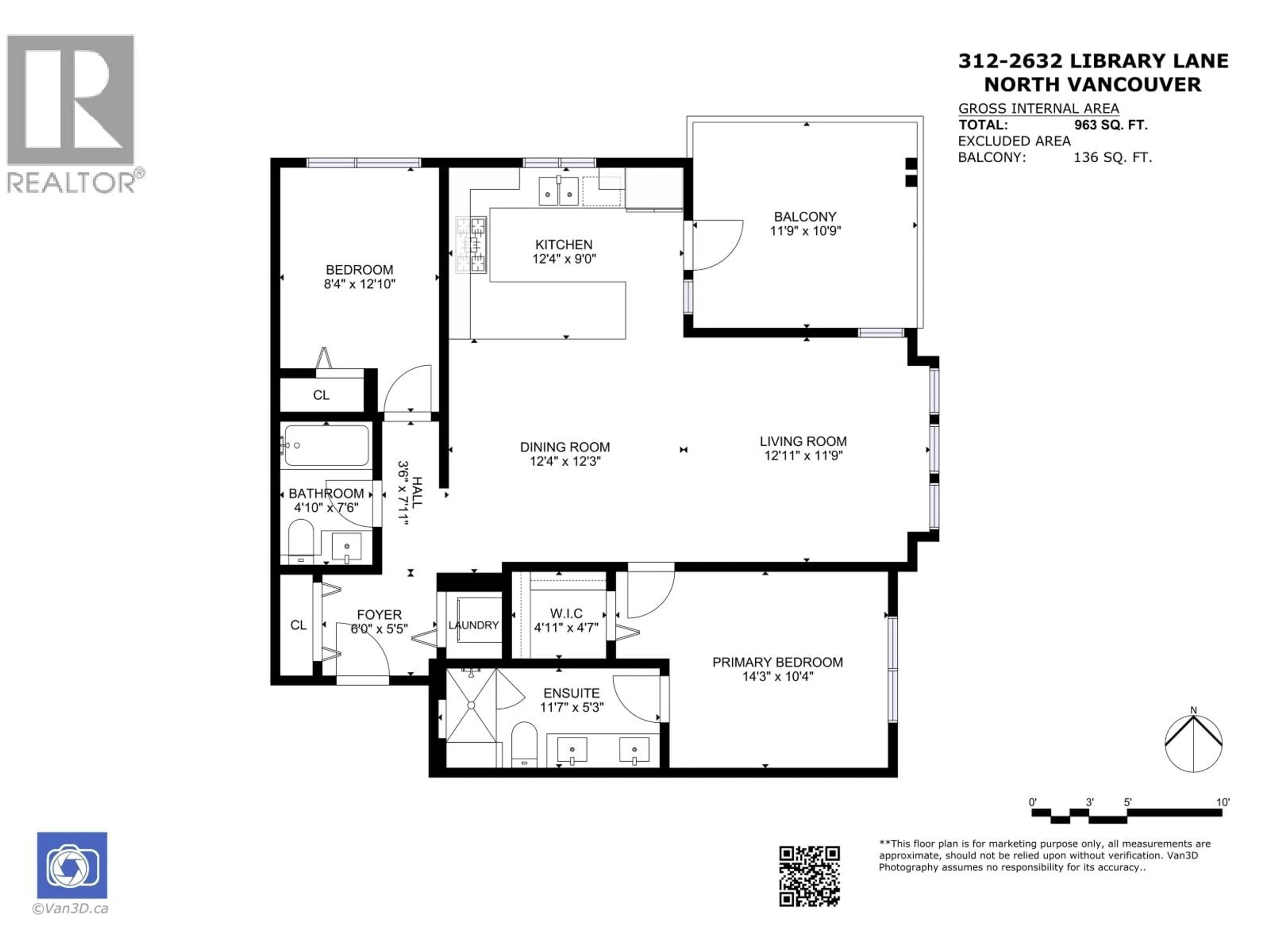 Floor plan for 312 - 2632 LIBRARY LANE, North Vancouver British Columbia V7J0B8