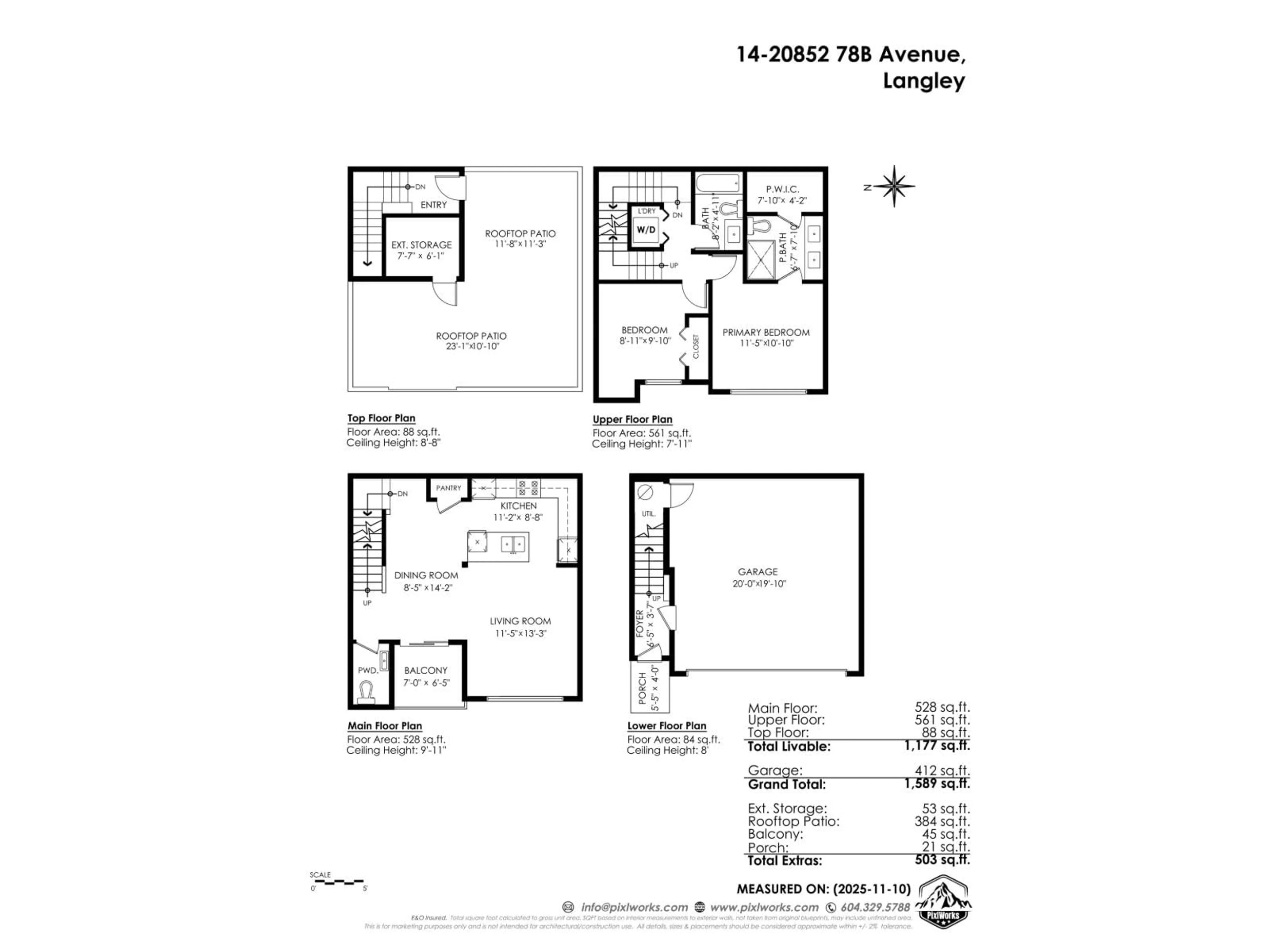 Floor plan for 14 - 20852 78B, Langley British Columbia V2Y0X6