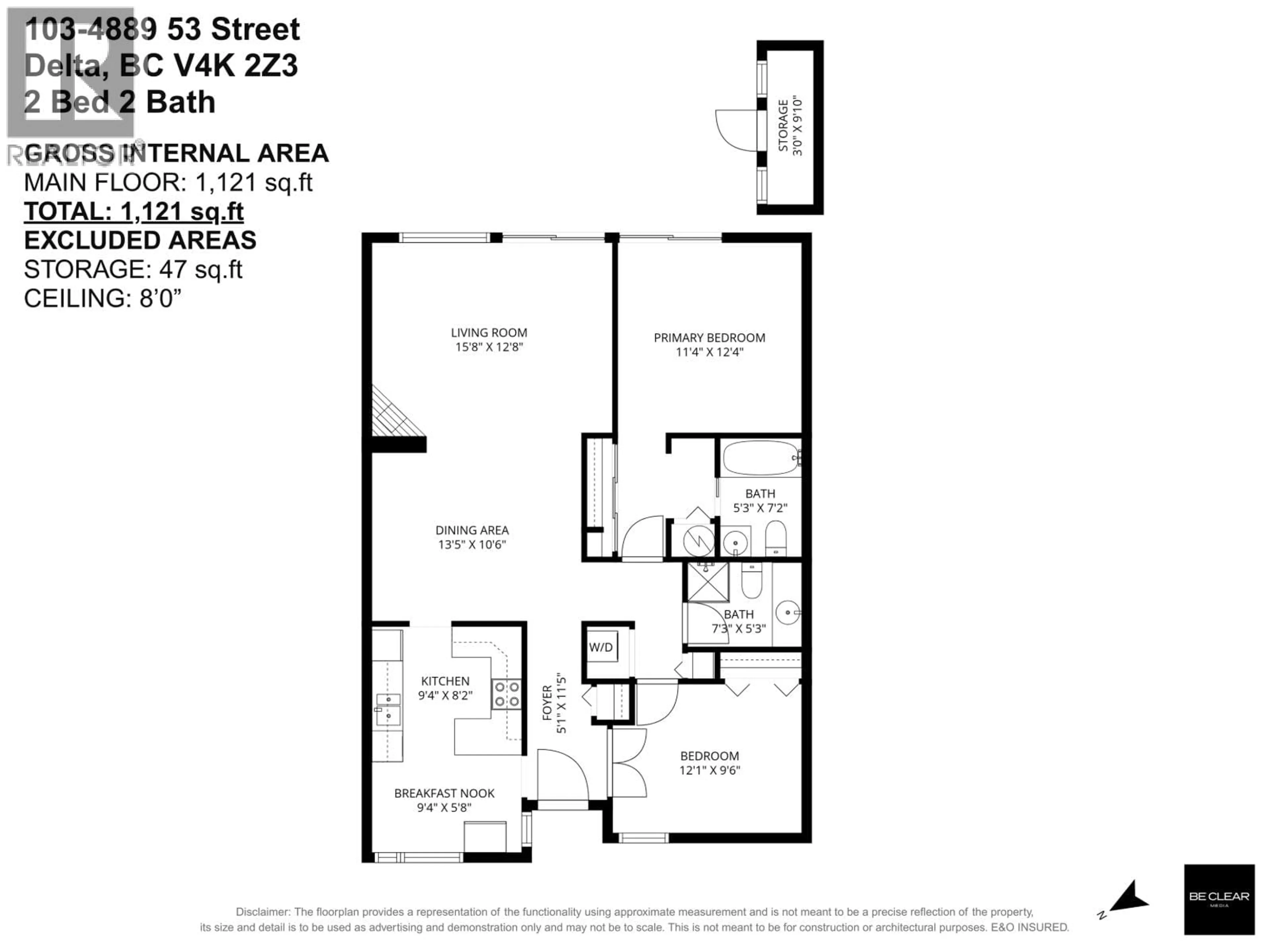 Floor plan for 103 - 4889 53 STREET, Delta British Columbia V4K2Z3