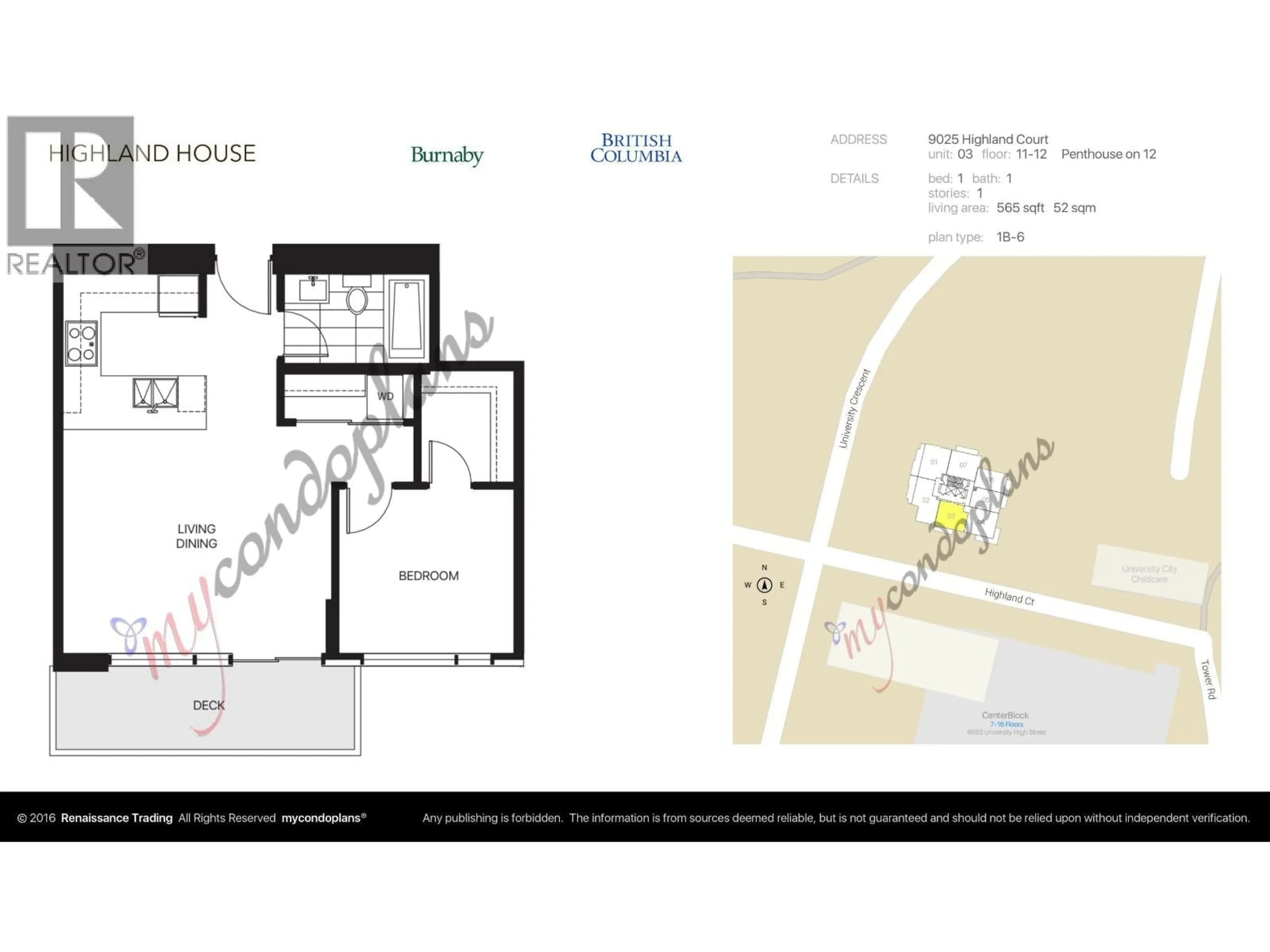Floor plan for 1103 - 9025 HIGHLAND COURT, Burnaby British Columbia V5A0A8