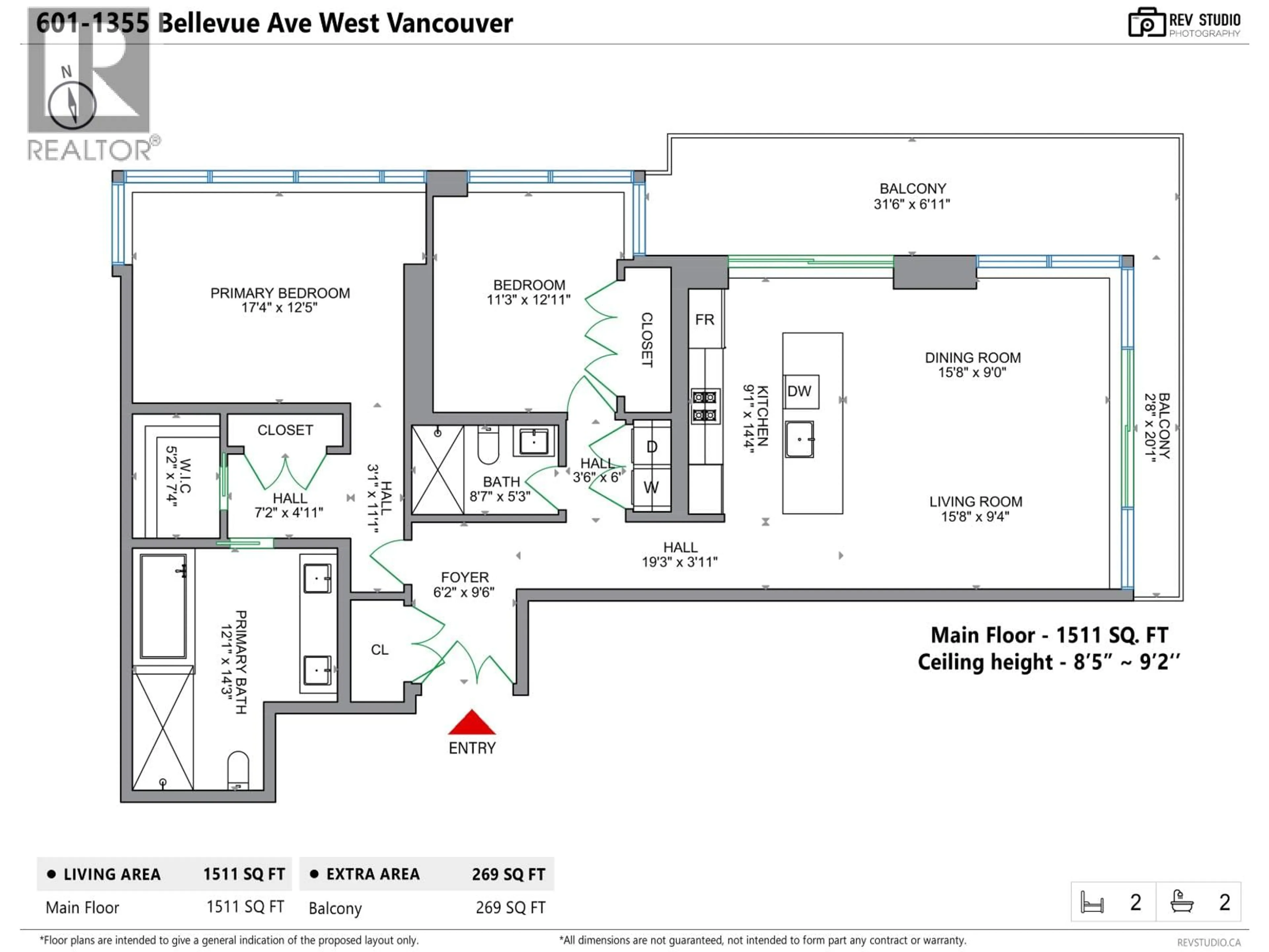 Floor plan for 601 - 1355 BELLEVUE AVENUE, West Vancouver British Columbia V7T0B4