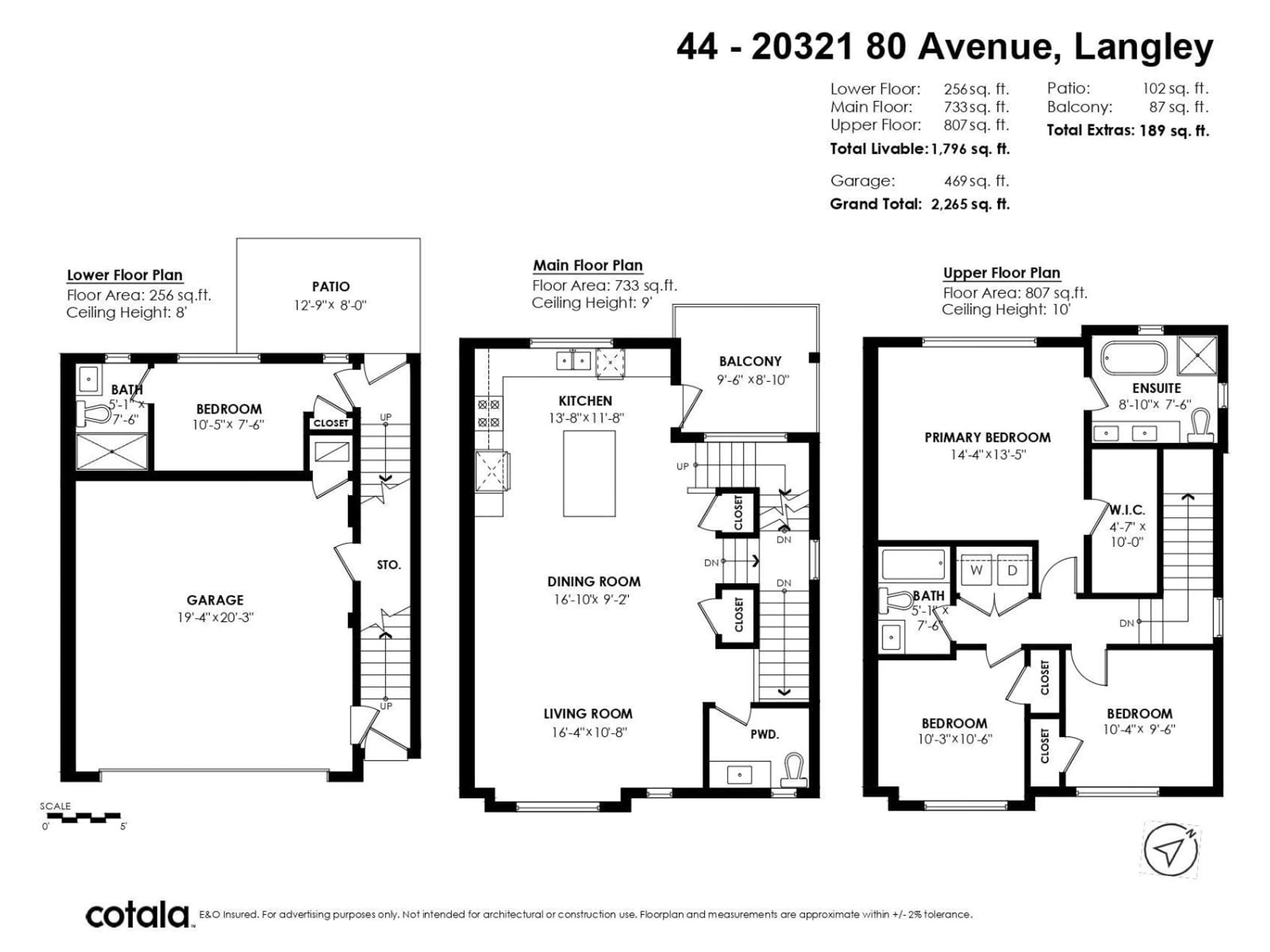 Floor plan for 44 - 20321 80, Langley British Columbia V2Y3S3