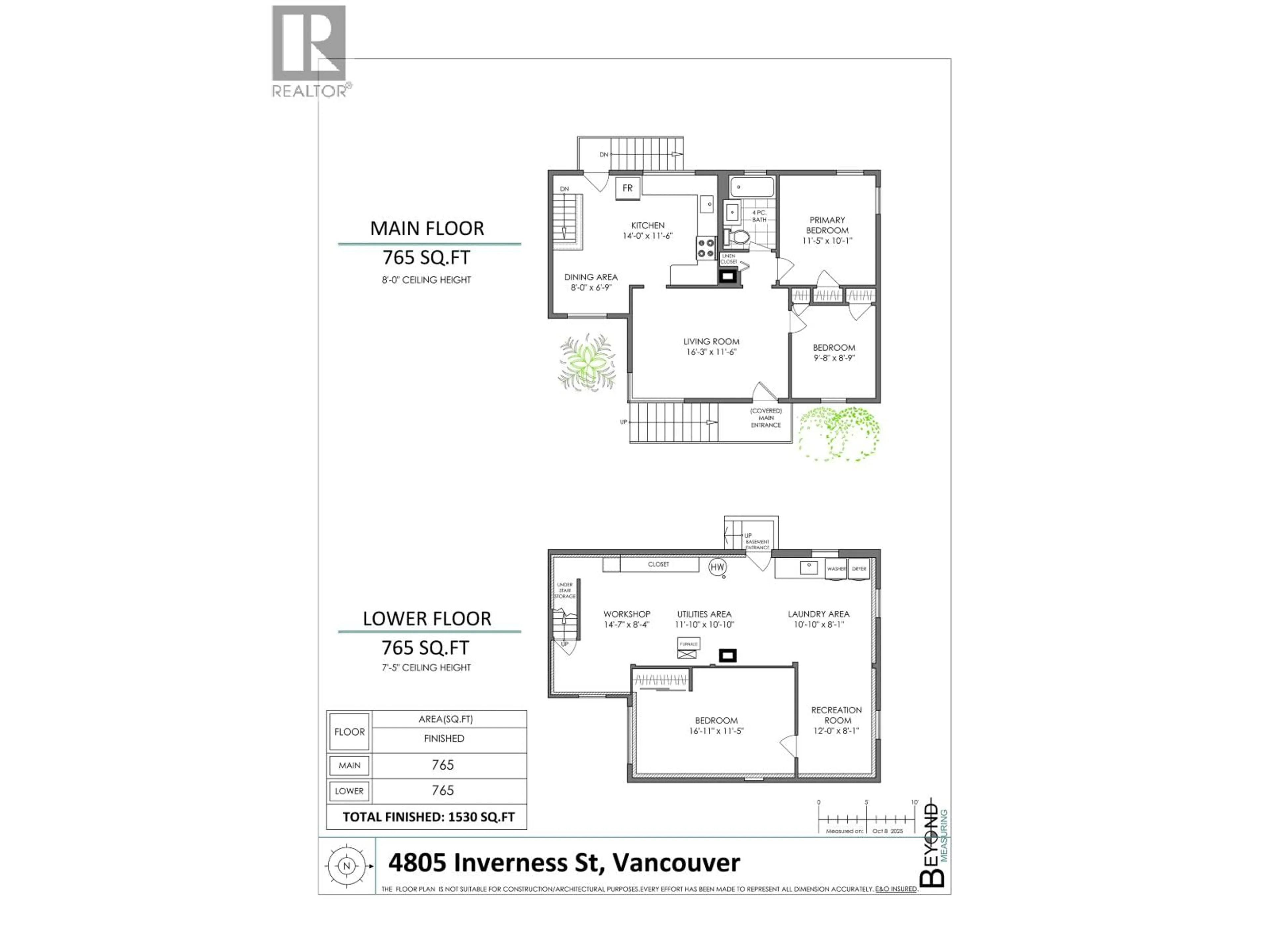 Floor plan for 4805 INVERNESS STREET, Vancouver British Columbia V5V4X5