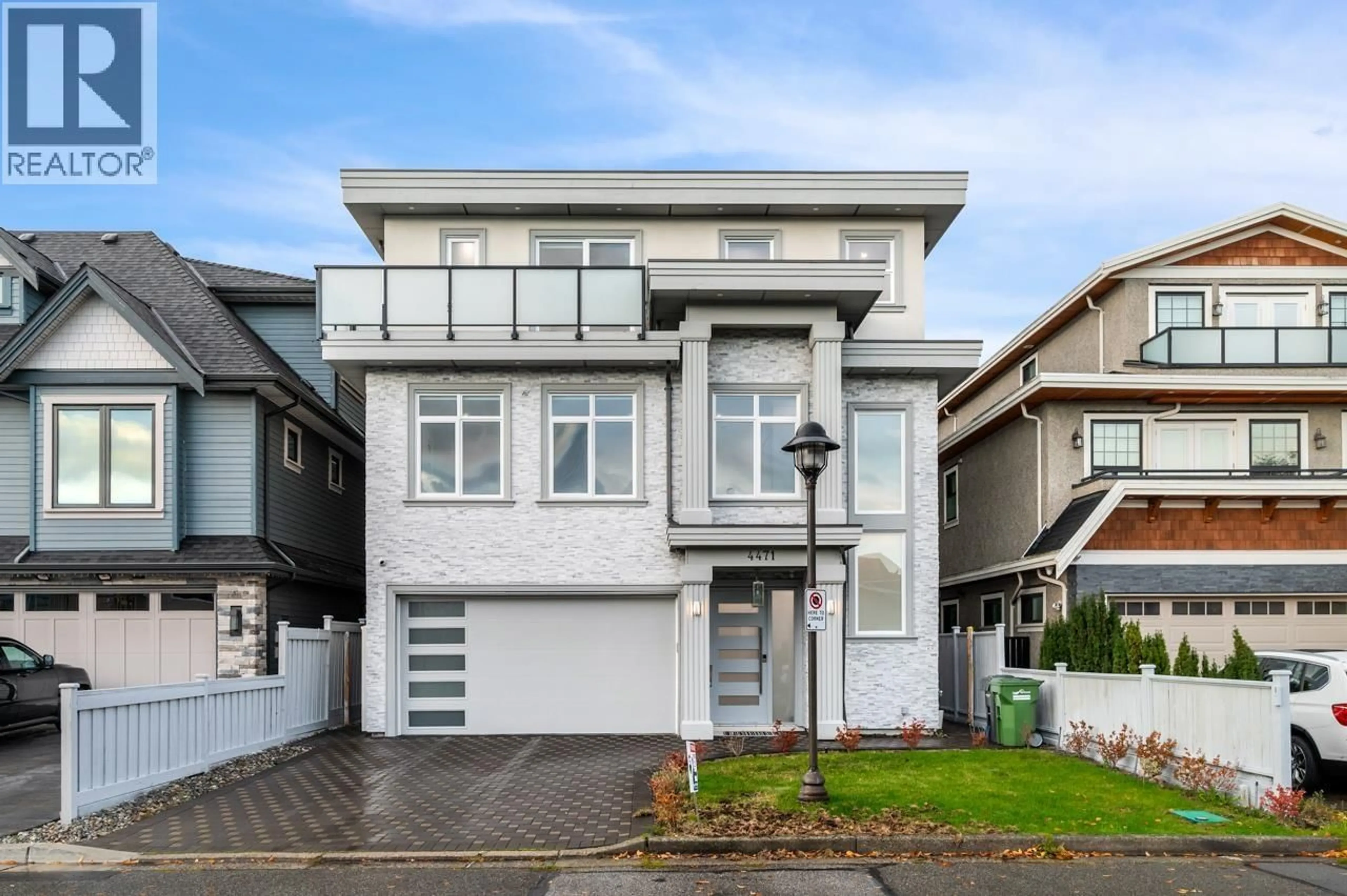 Home with vinyl exterior material, street for 4471 WINDJAMMER DRIVE, Richmond British Columbia V7E4L7