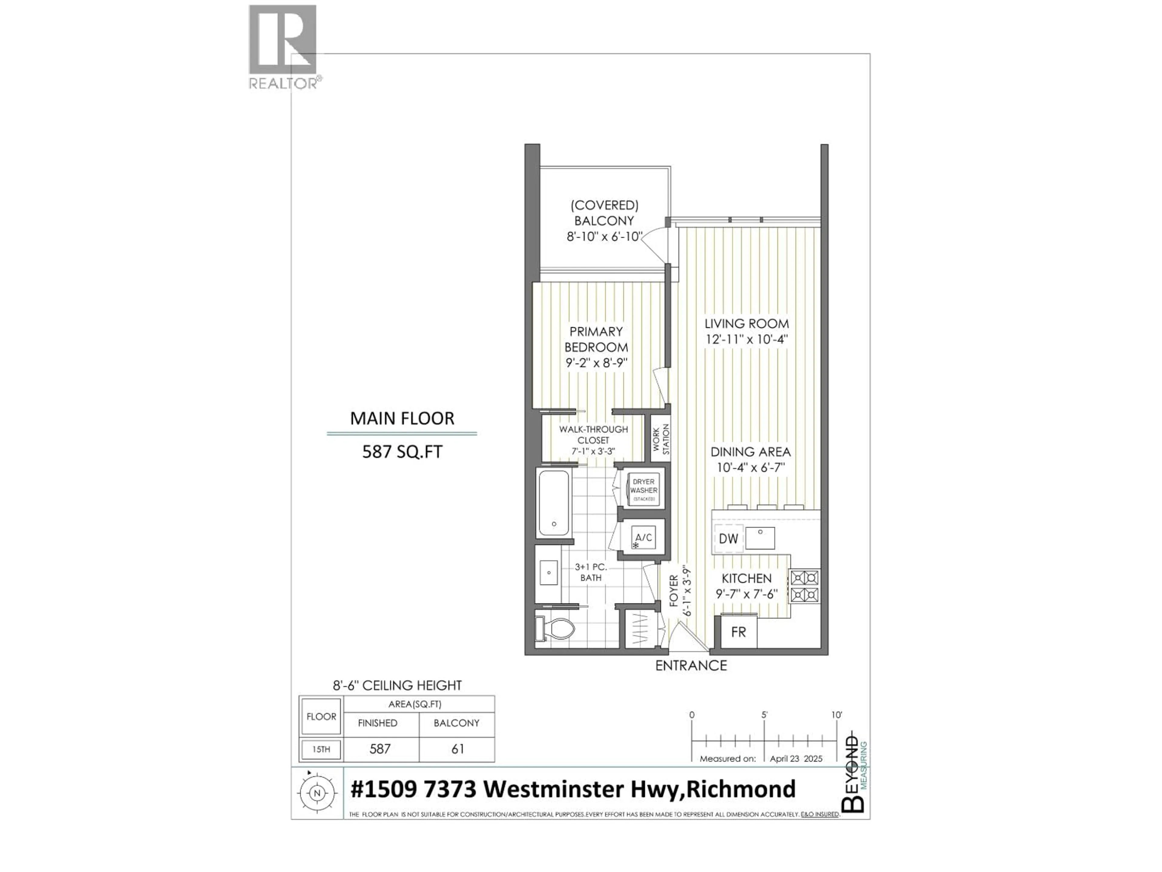 Floor plan for 1509 - 7373 WESTMINSTER HIGHWAY, Richmond British Columbia V6X0B5