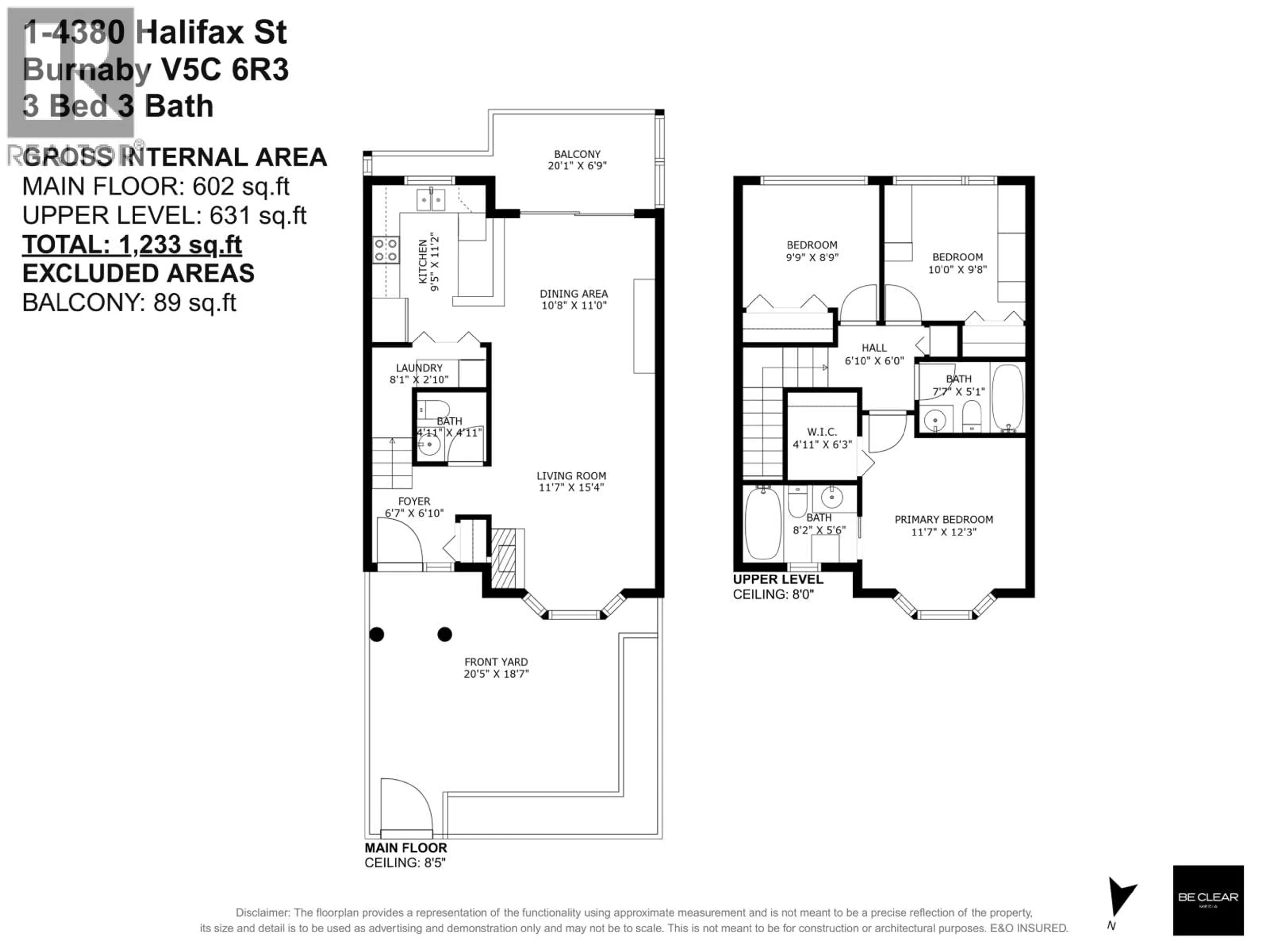 Floor plan for 1 - 4380 HALIFAX STREET, Burnaby British Columbia V5C6R3