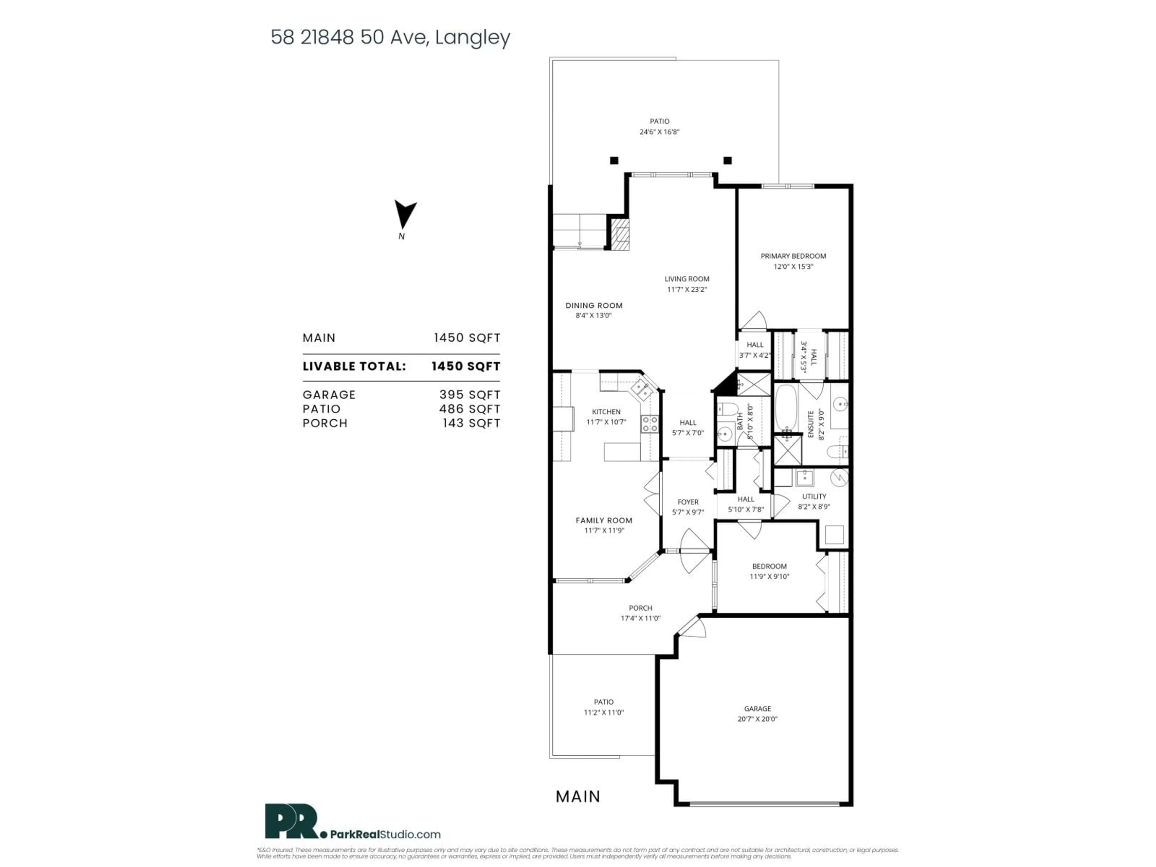 Floor plan for 58 - 21848 50TH, Langley British Columbia V3A8A9