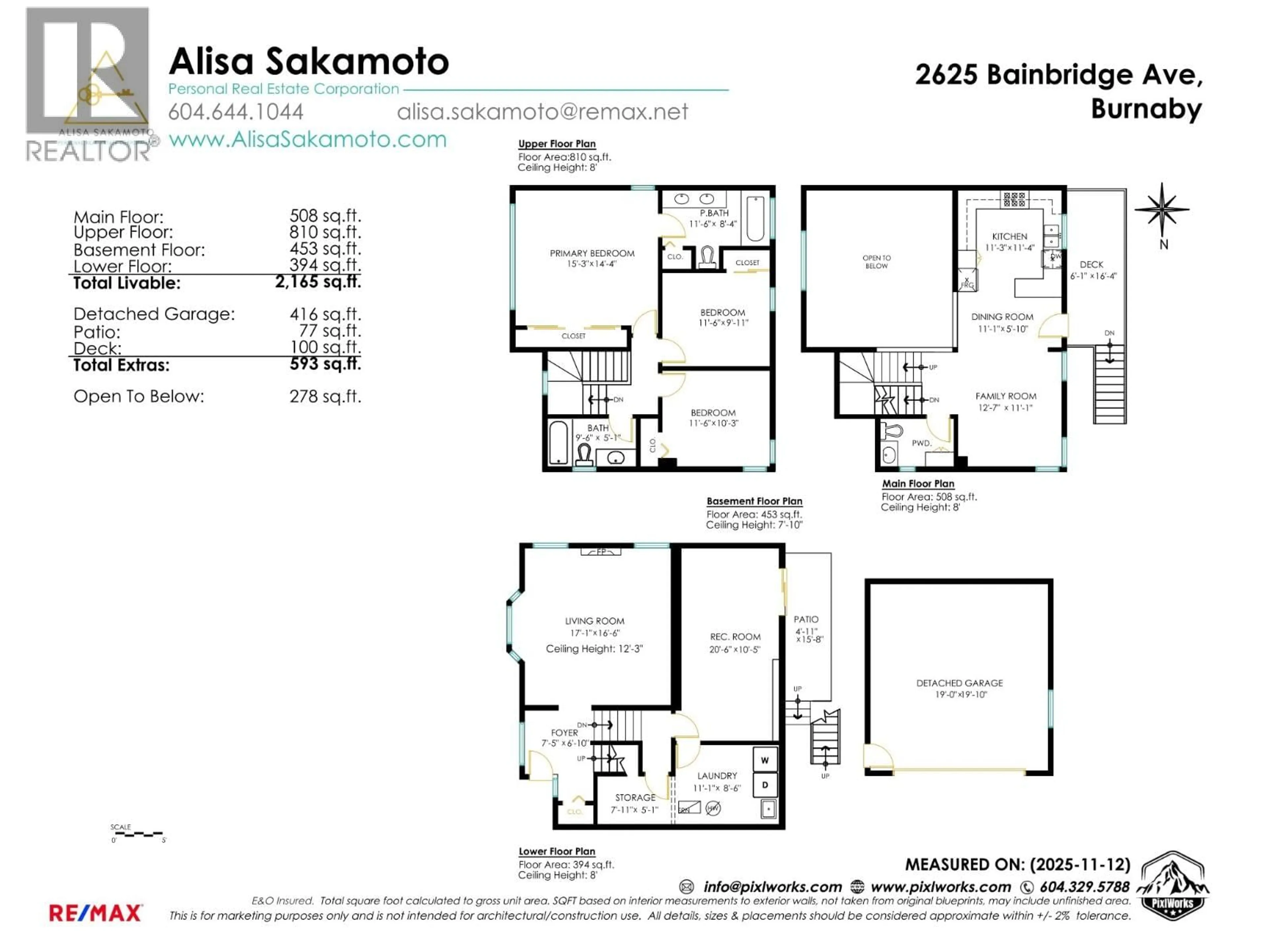 Floor plan for 2625 BAINBRIDGE AVENUE, Burnaby British Columbia V5A2S7