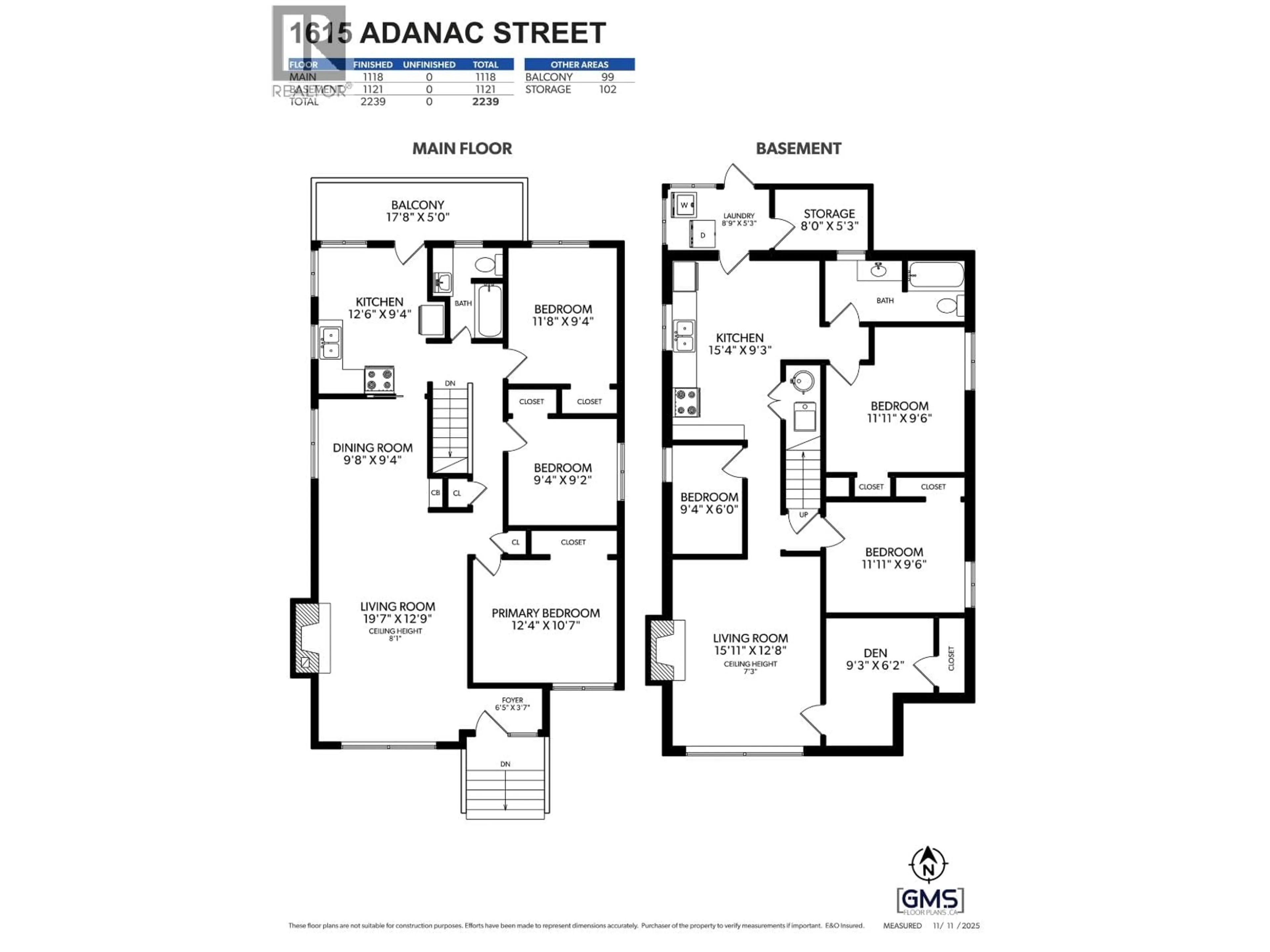 Floor plan for 1615 ADANAC STREET, Vancouver British Columbia V5L2C7