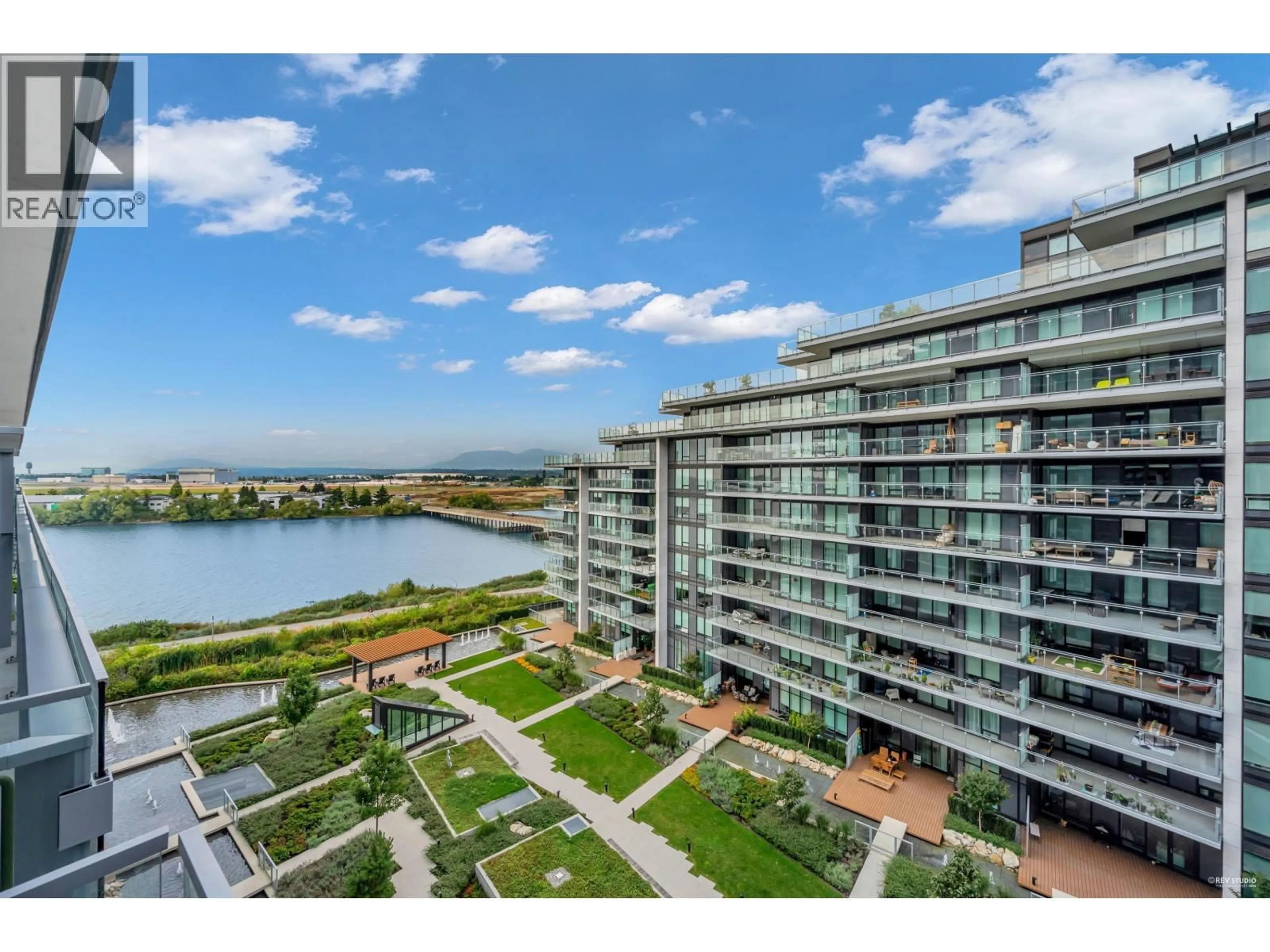 A pic from outside/outdoor area/front of a property/back of a property/a pic from drone, water/lake/river/ocean view for 707 - 6811 PEARSON WAY, Richmond British Columbia V7C0E7