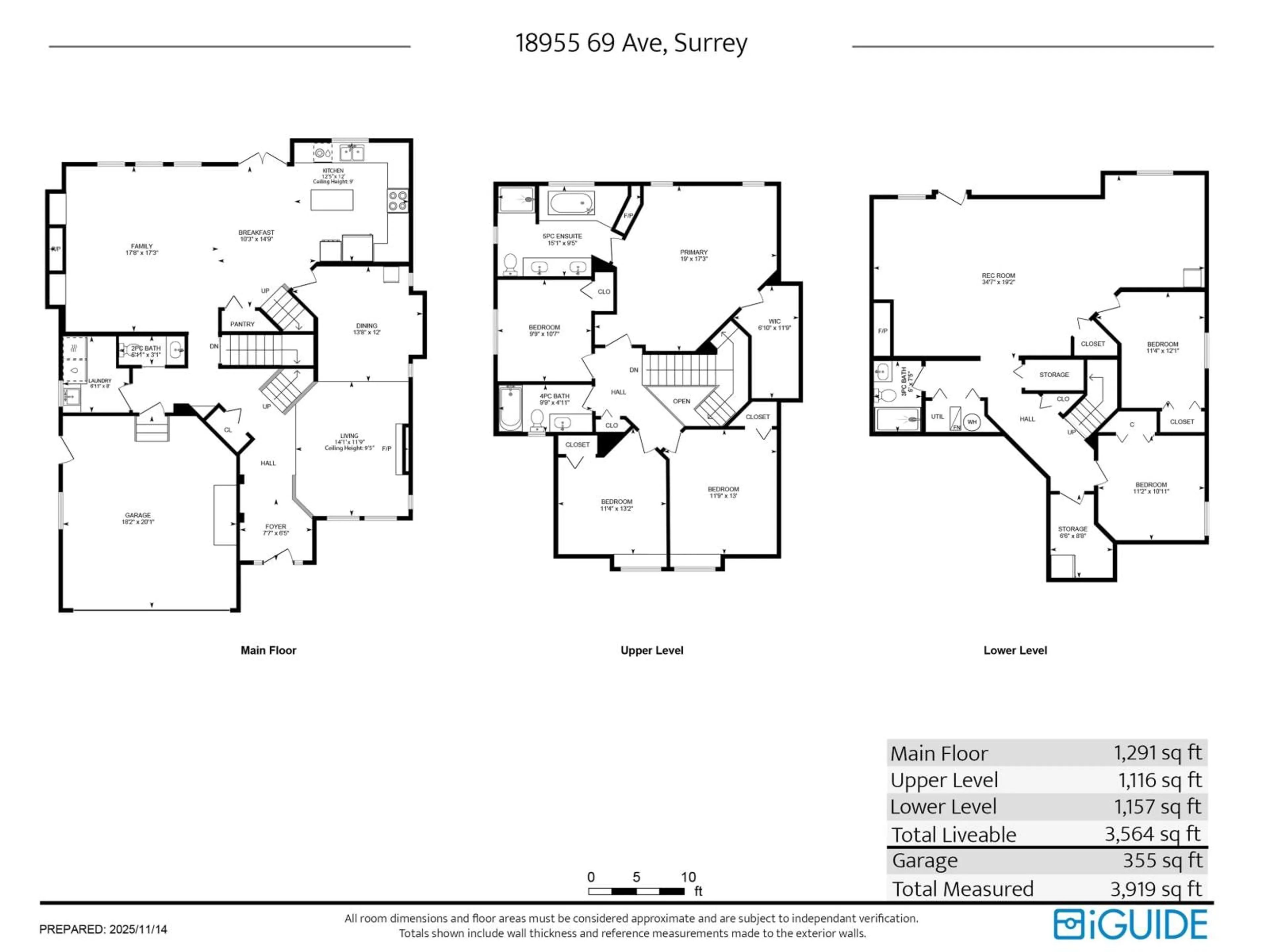 Floor plan for 18955 69, Surrey British Columbia V4N5K1