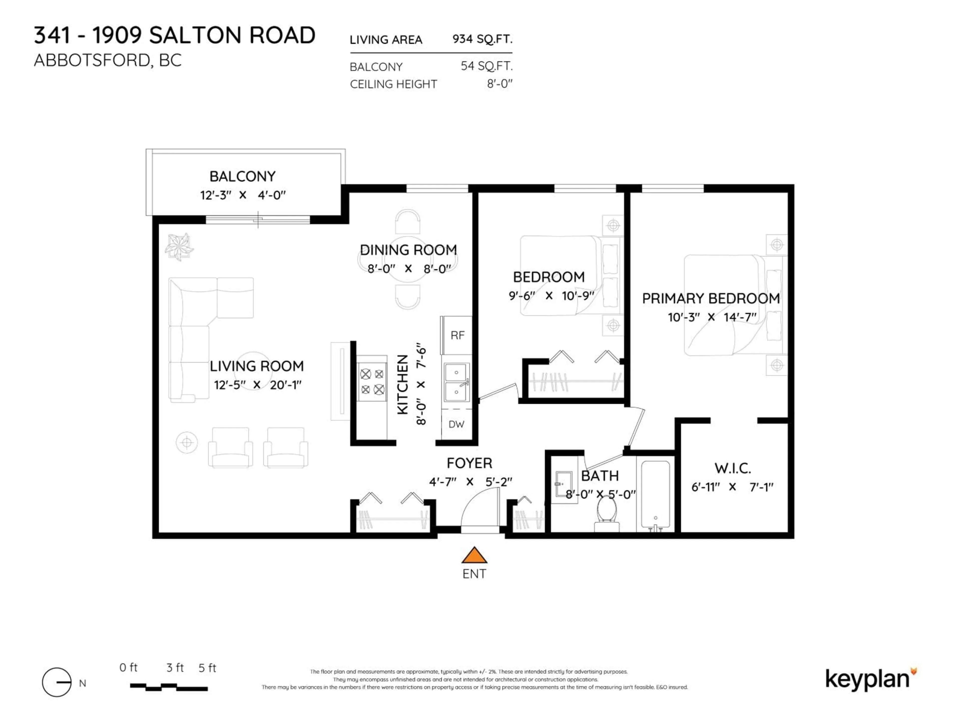 Floor plan for 341 - 1909 SALTON, Abbotsford British Columbia V3S5B6