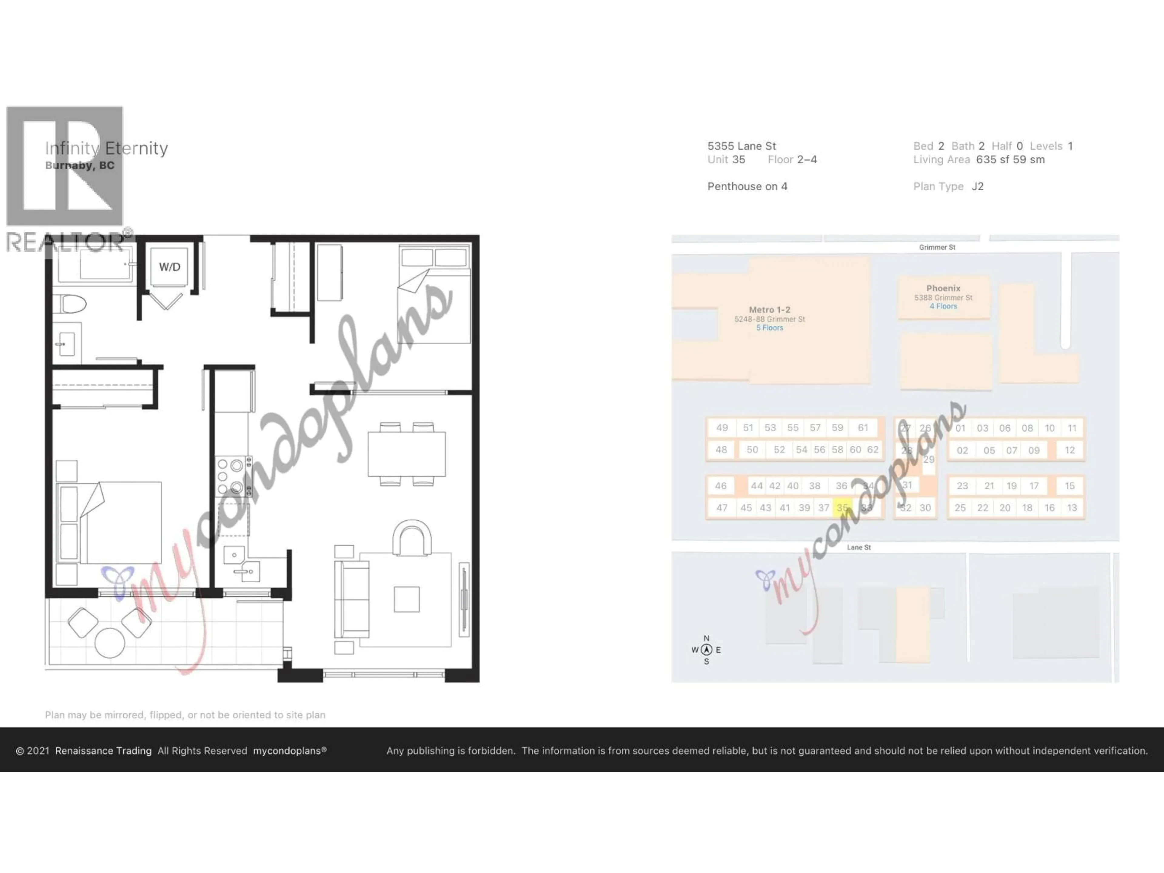 Floor plan for PH35 - 5355 LANE STREET, Burnaby British Columbia V5H0H1