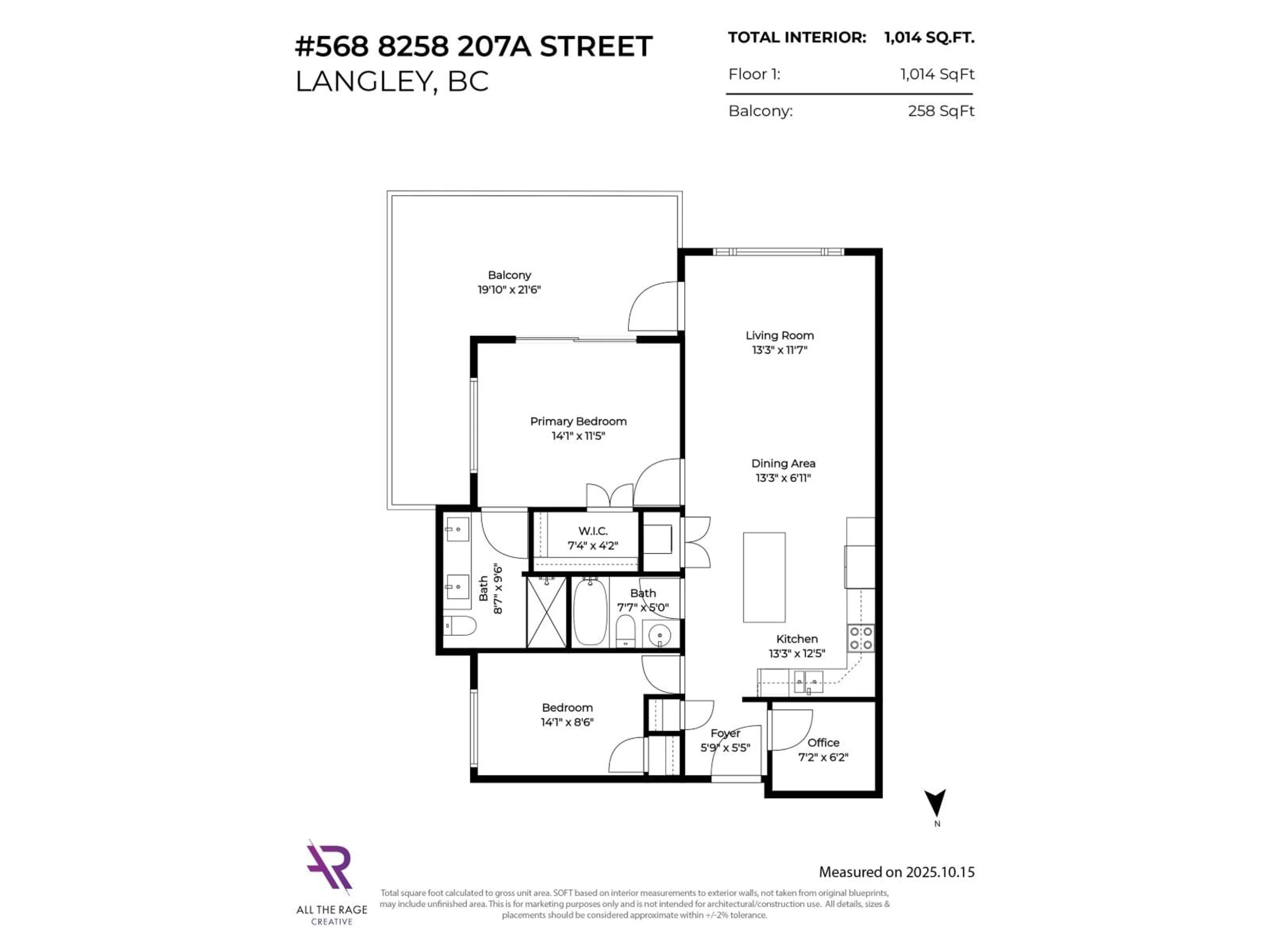 Floor plan for 568 - 8258 207A, Langley British Columbia V2Y0N4