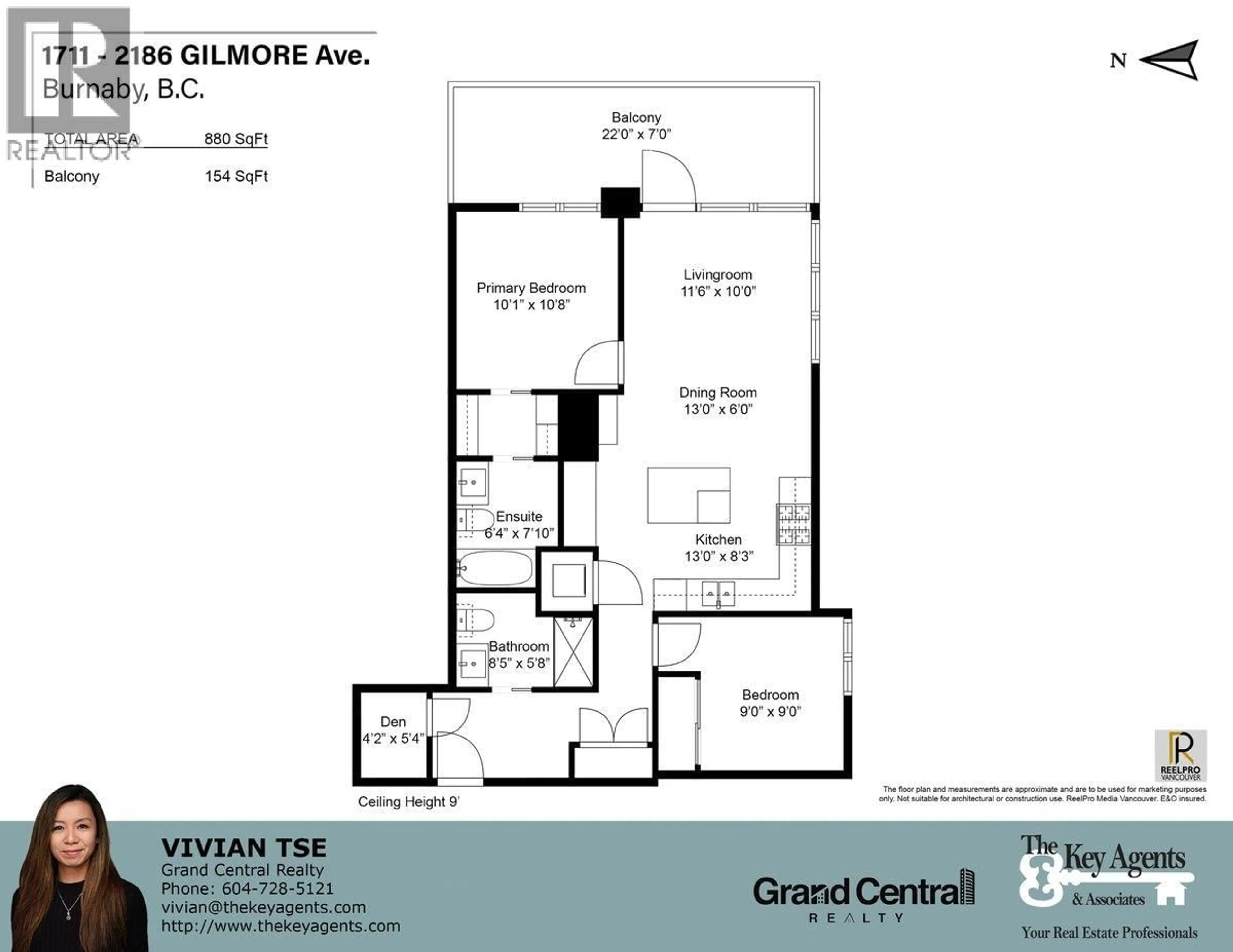 Floor plan for 1711 - 2186 GILMORE AVENUE, Burnaby British Columbia V5C0N7