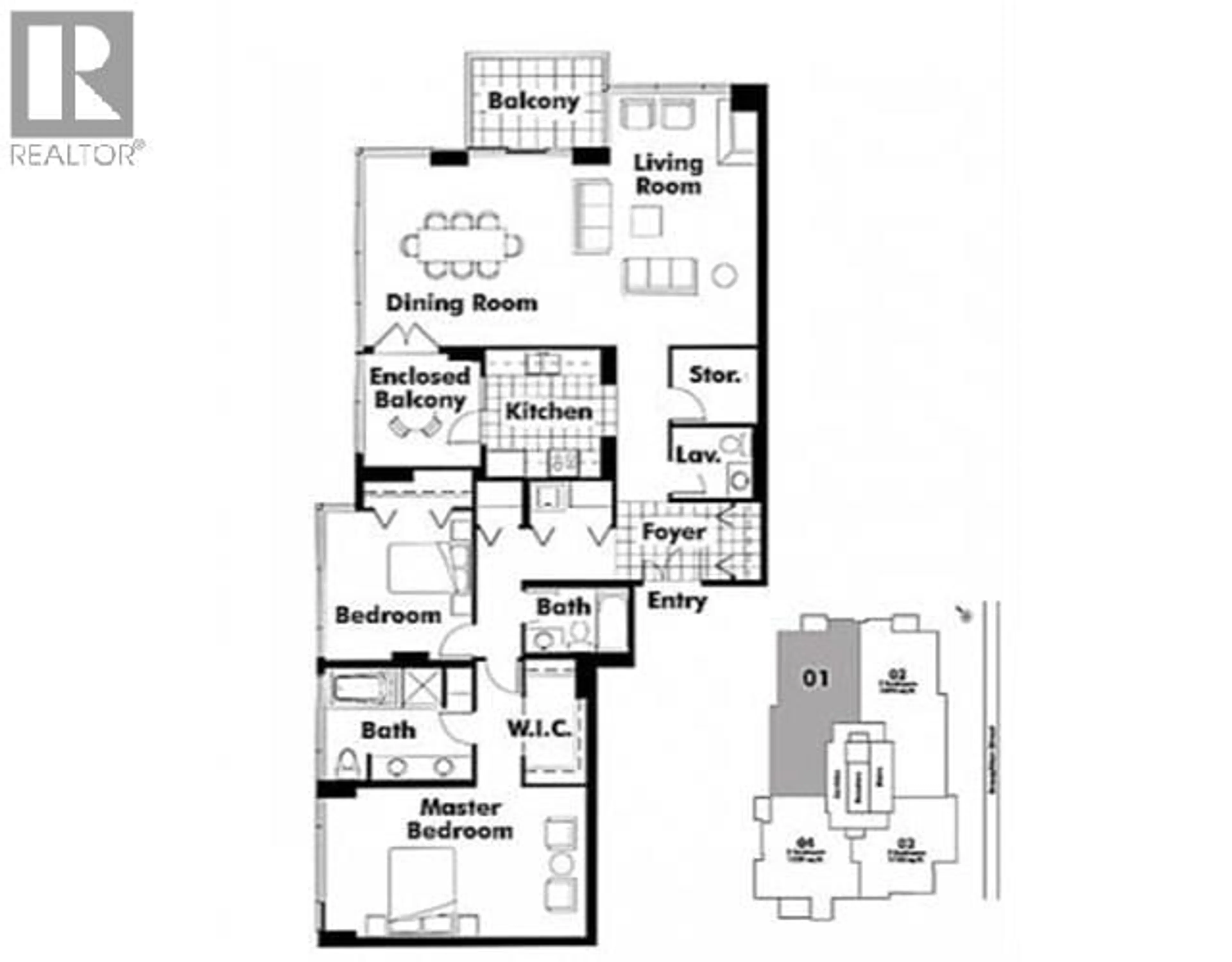 Floor plan for 1701 - 499 BROUGHTON STREET, Vancouver British Columbia V6G3K1