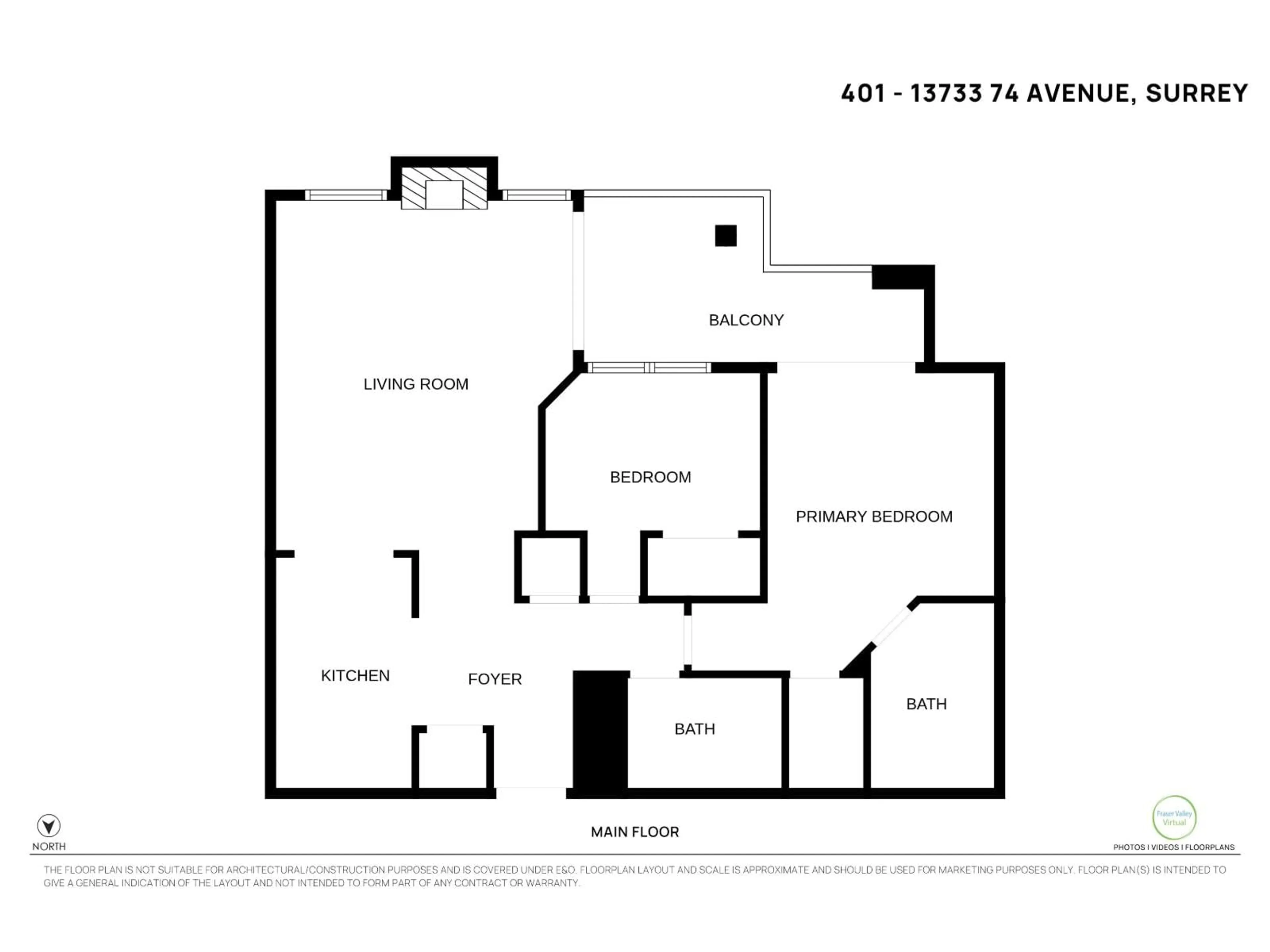 Floor plan for 401 - 13733 74, Surrey British Columbia V3W1B8