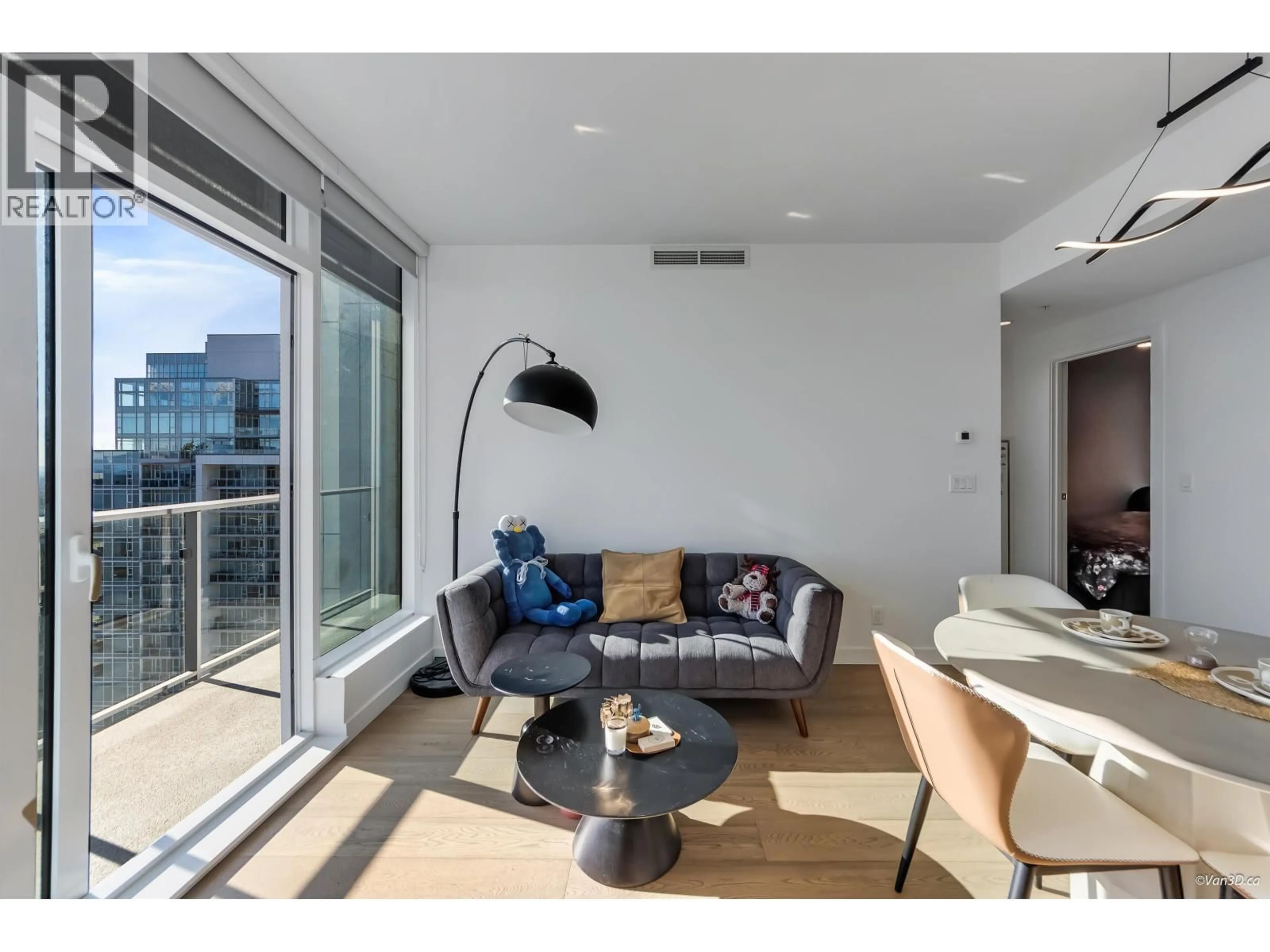 Living room with furniture, wood/laminate floor for 4709 - 6000 MCKAY AVENUE, Burnaby British Columbia V5H0K2