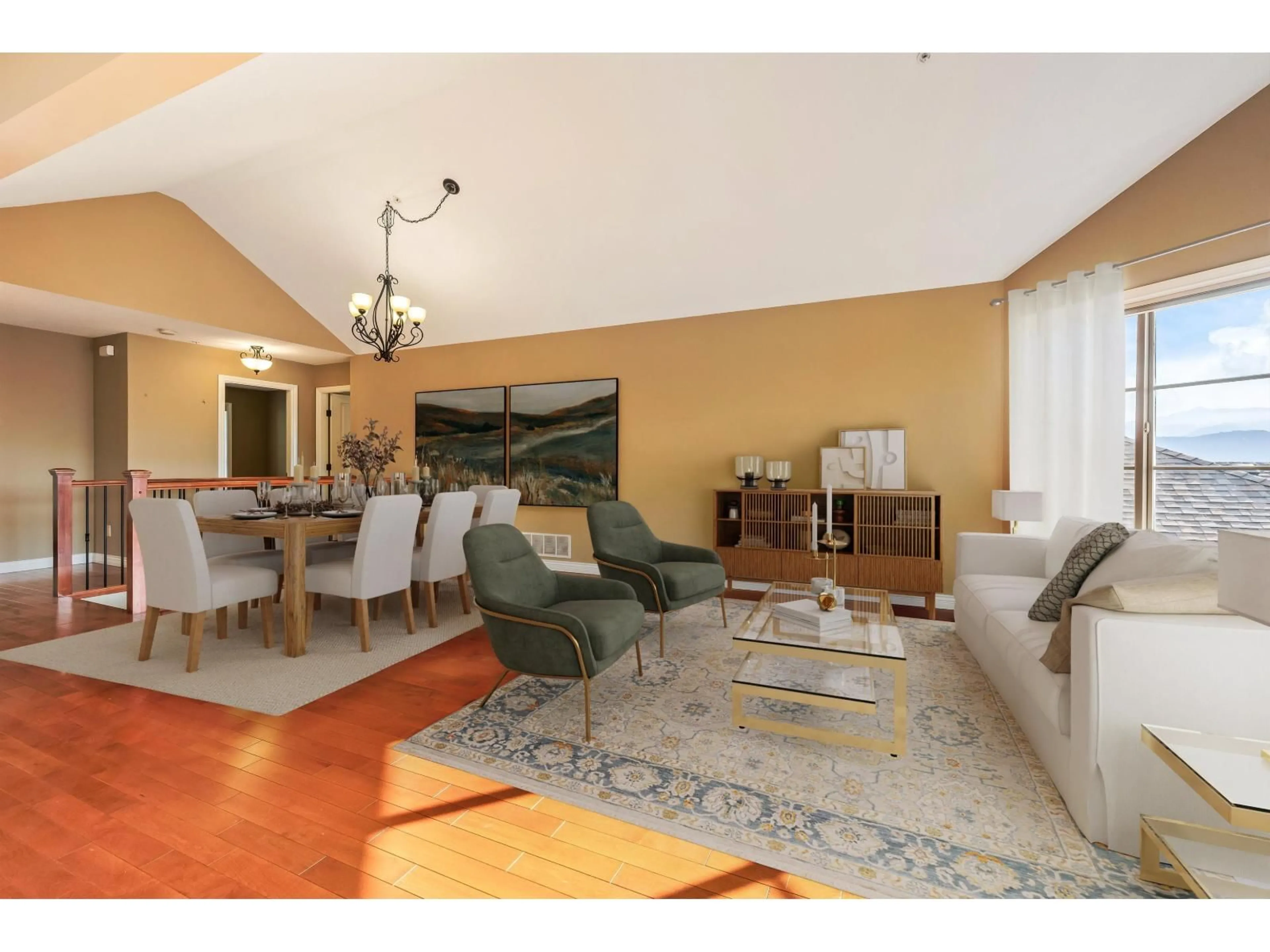 Living room with furniture, wood/laminate floor for 35 - 35931 EMPRESS, Abbotsford British Columbia V3G2M8