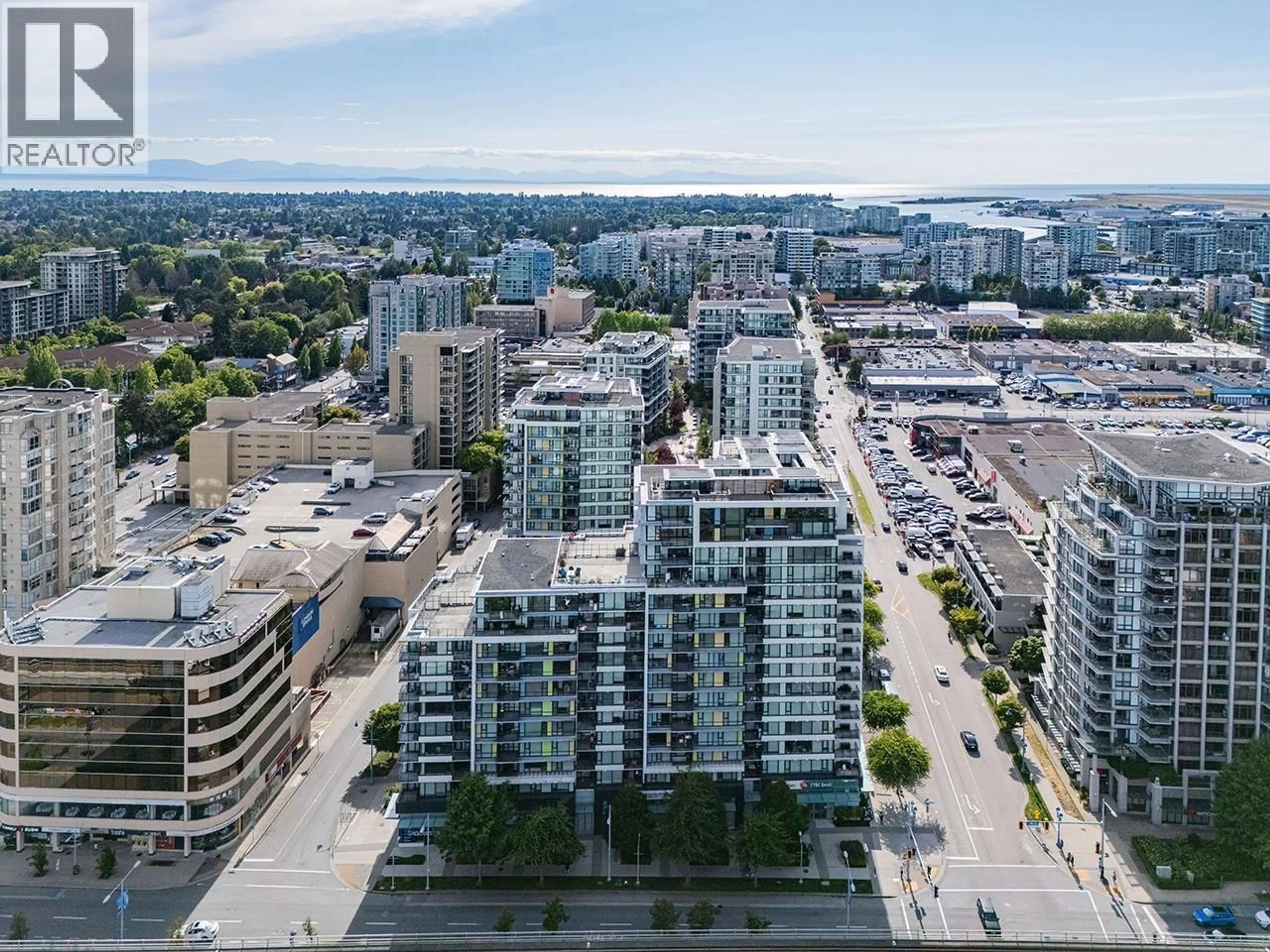 A pic from outside/outdoor area/front of a property/back of a property/a pic from drone, city buildings view from balcony for 1312 - 7988 ACKROYD ROAD, Richmond British Columbia V6X0K6