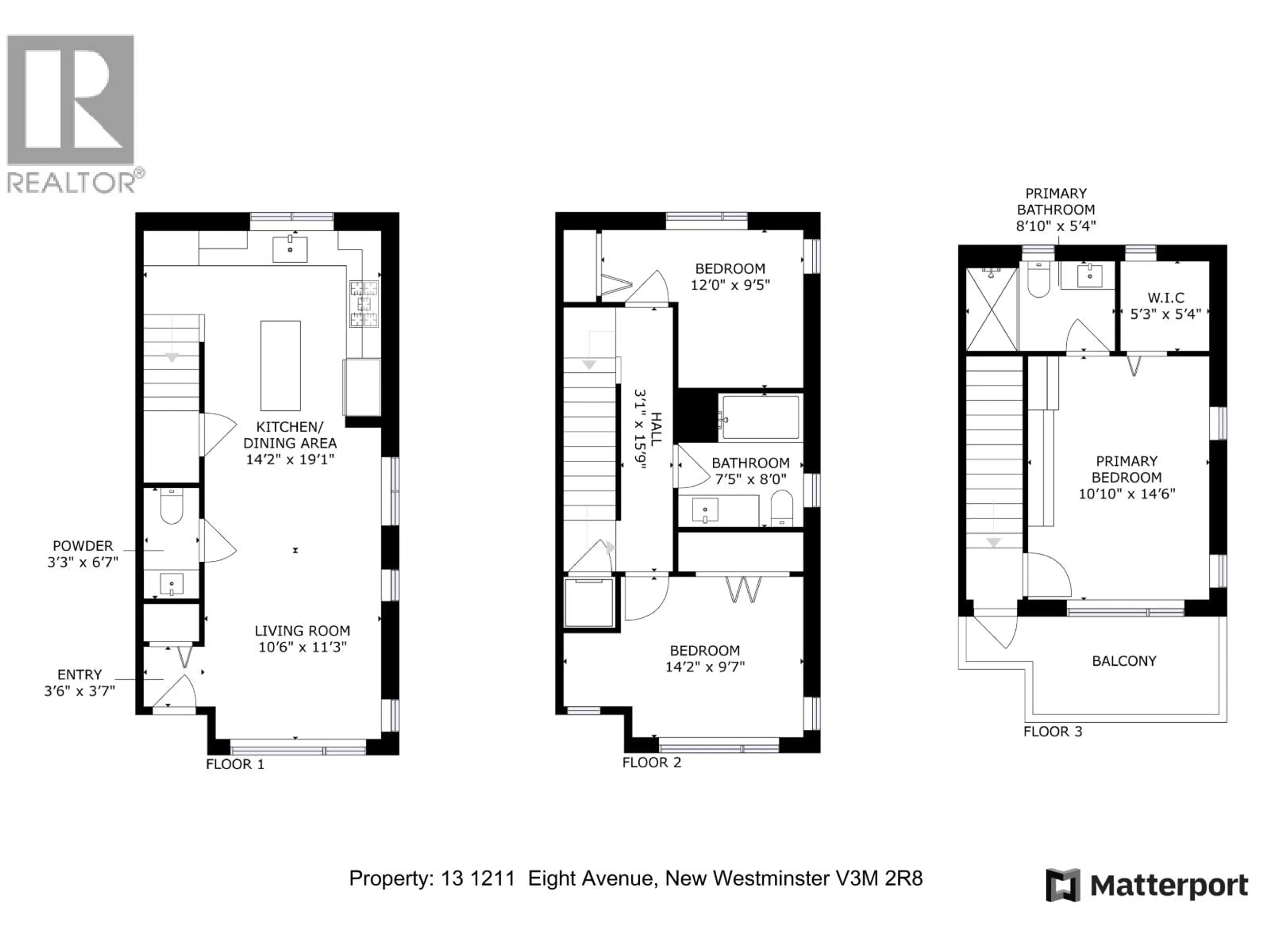 Floor plan for 13 - 1211 EIGHT AVENUE, New Westminster British Columbia V3M2R8