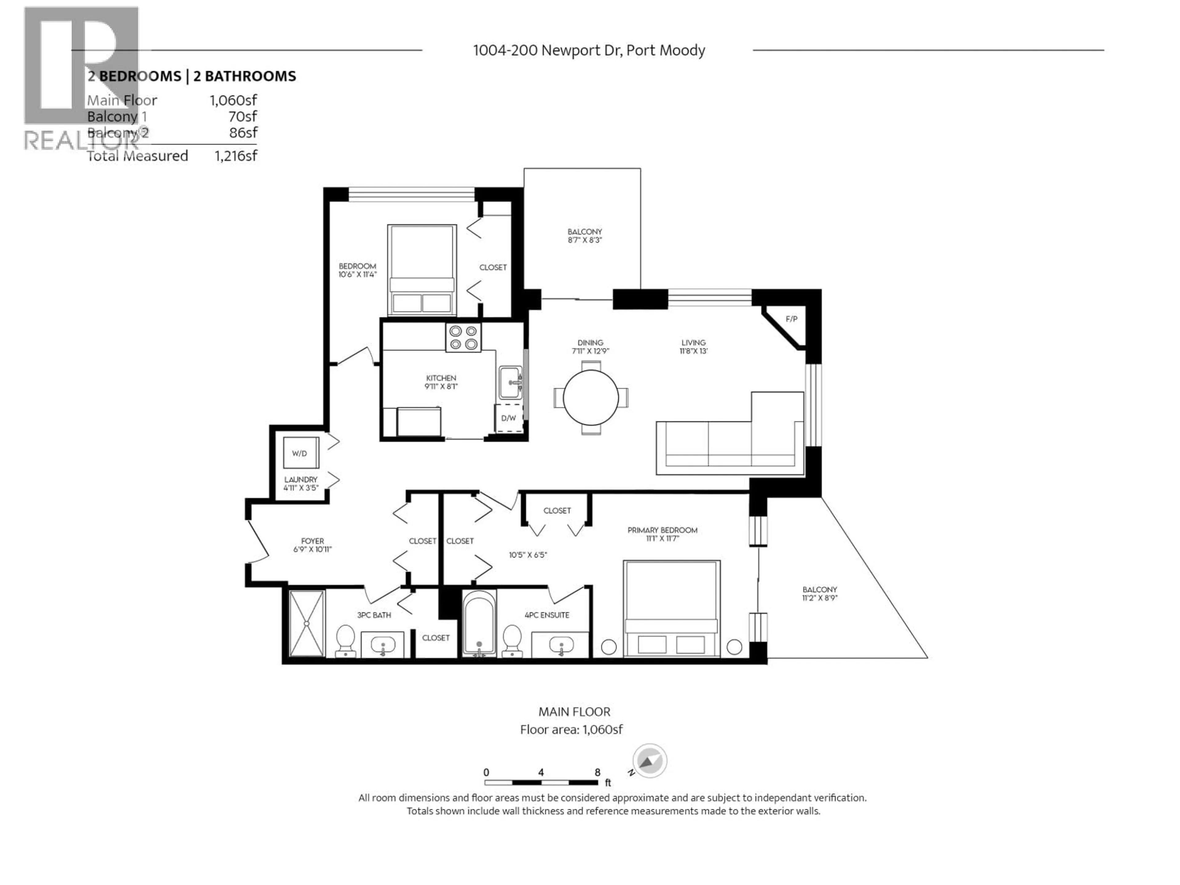 Floor plan for 1004 - 200 NEWPORT DRIVE, Port Moody British Columbia V3H5B7