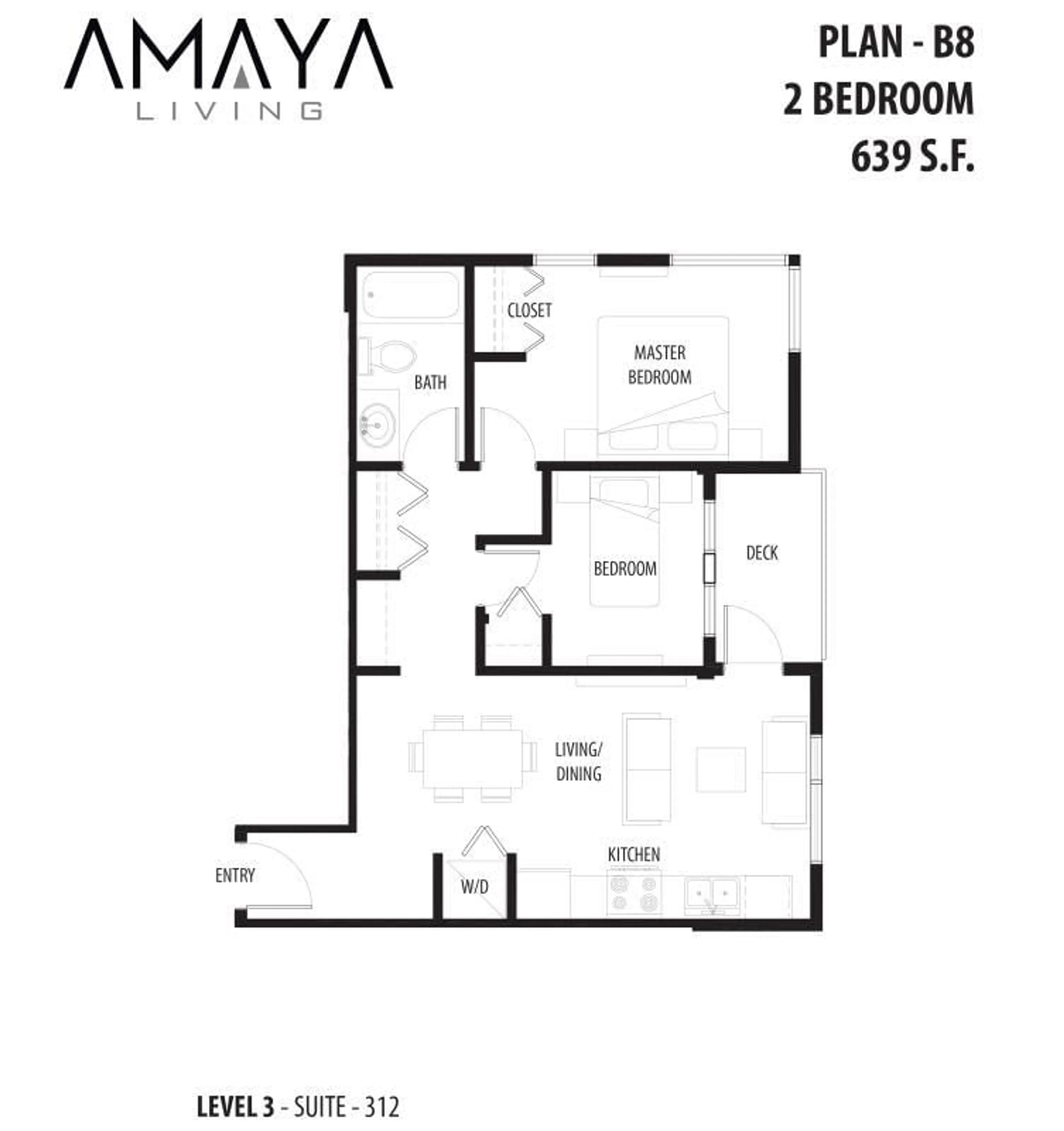 Floor plan for 312 - 10786 140TH STREET, Surrey British Columbia V3T4N8