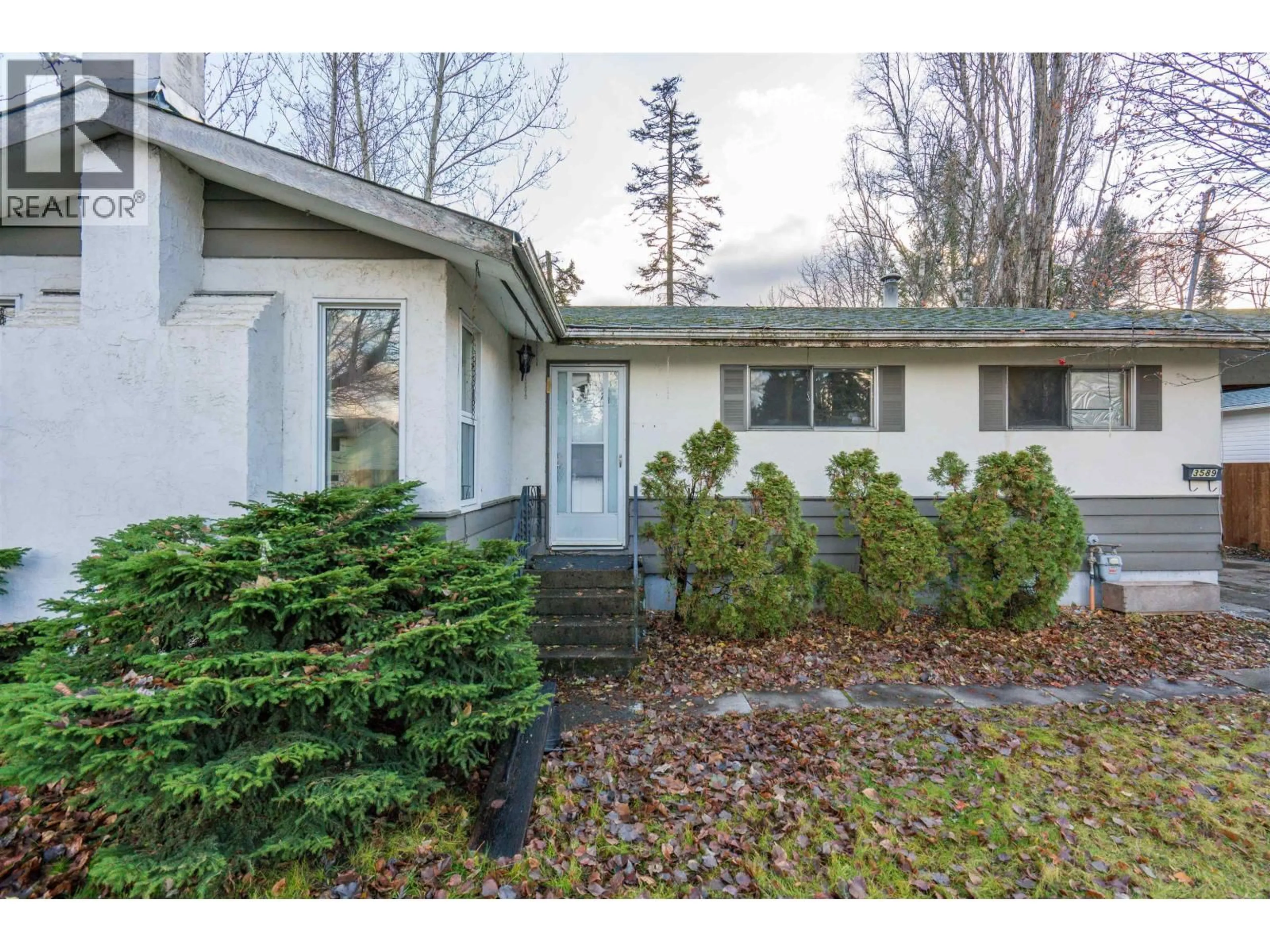 Home with vinyl exterior material, street for 3589 BALSUM ROAD, Prince George British Columbia V2K1R3