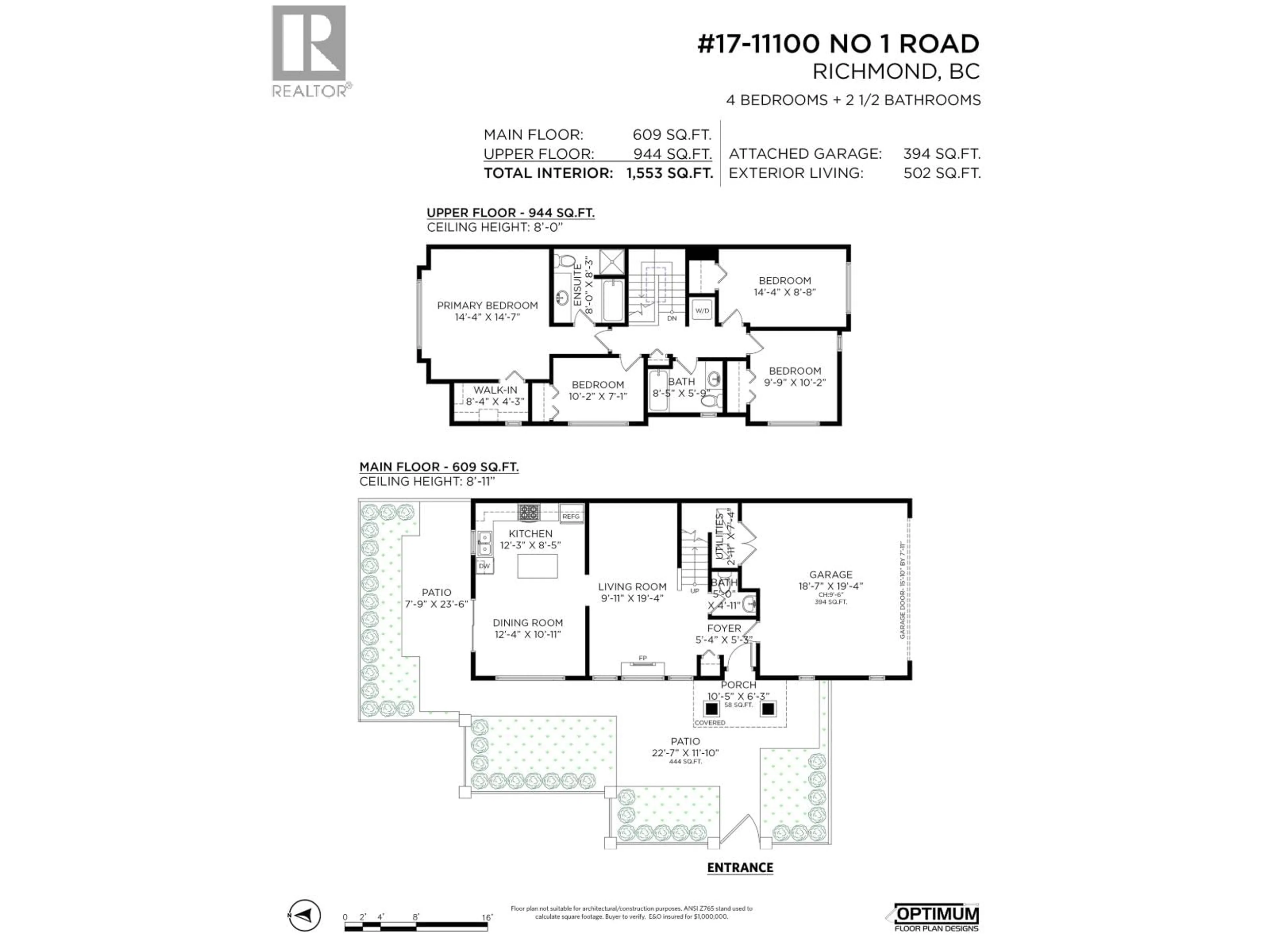 Floor plan for 17 - 11100 NO. 1 ROAD, Richmond British Columbia V7E1S5