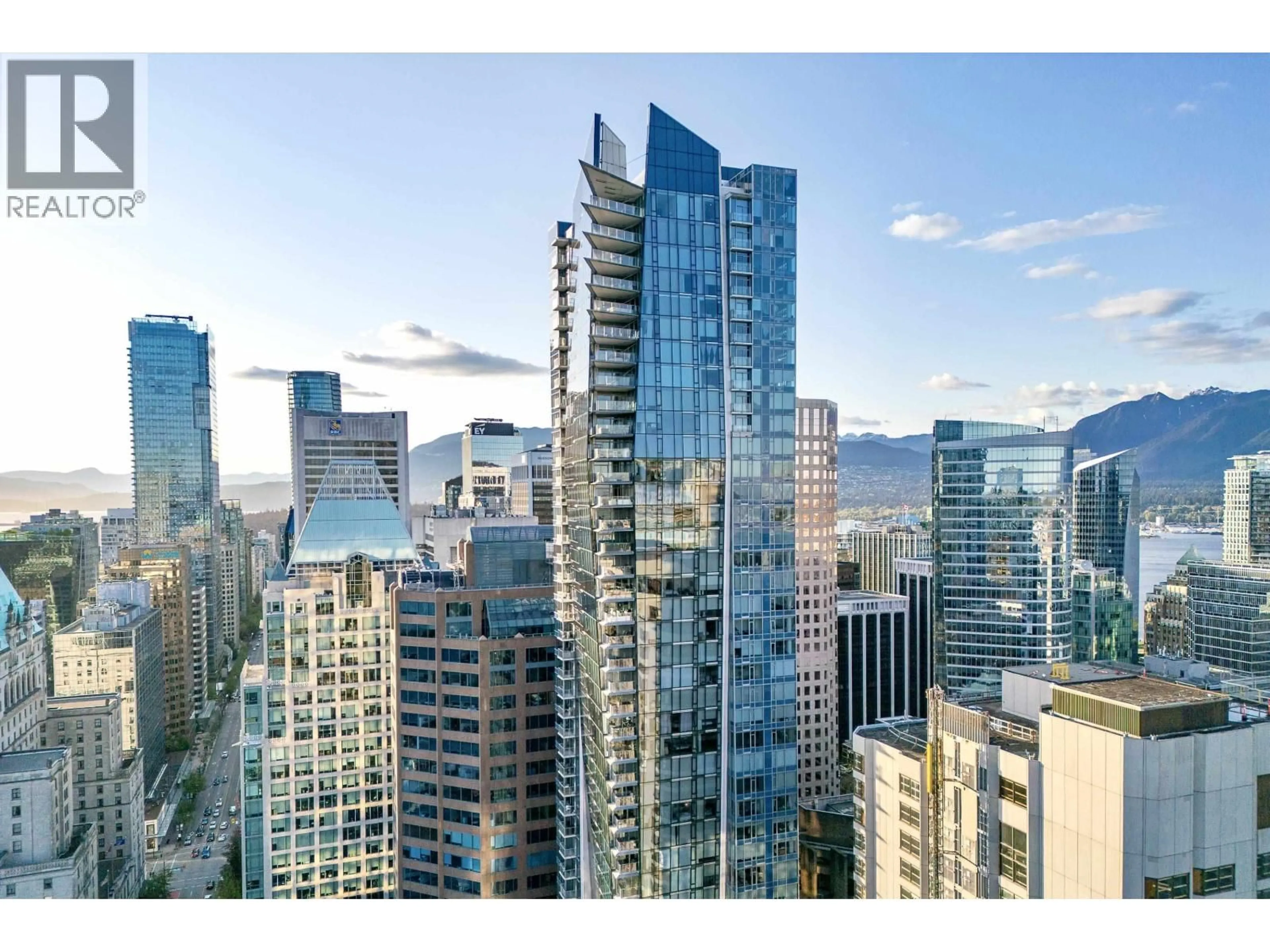 A pic from outside/outdoor area/front of a property/back of a property/a pic from drone, city buildings view from balcony for 2902 - 667 HOWE STREET, Vancouver British Columbia V6C0B5