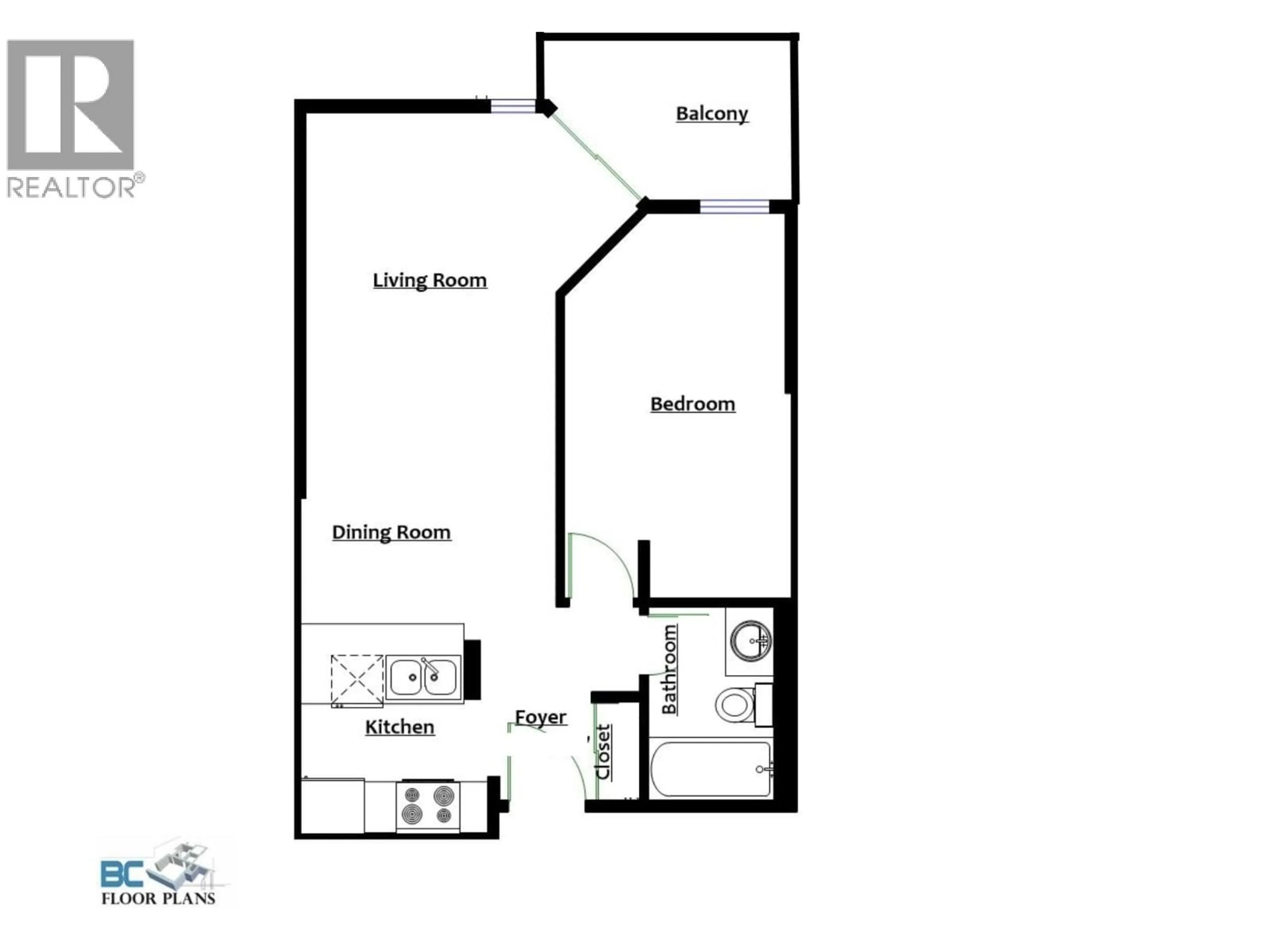 Floor plan for 311 - 1040 PACIFIC STREET, Vancouver British Columbia V6E4C1