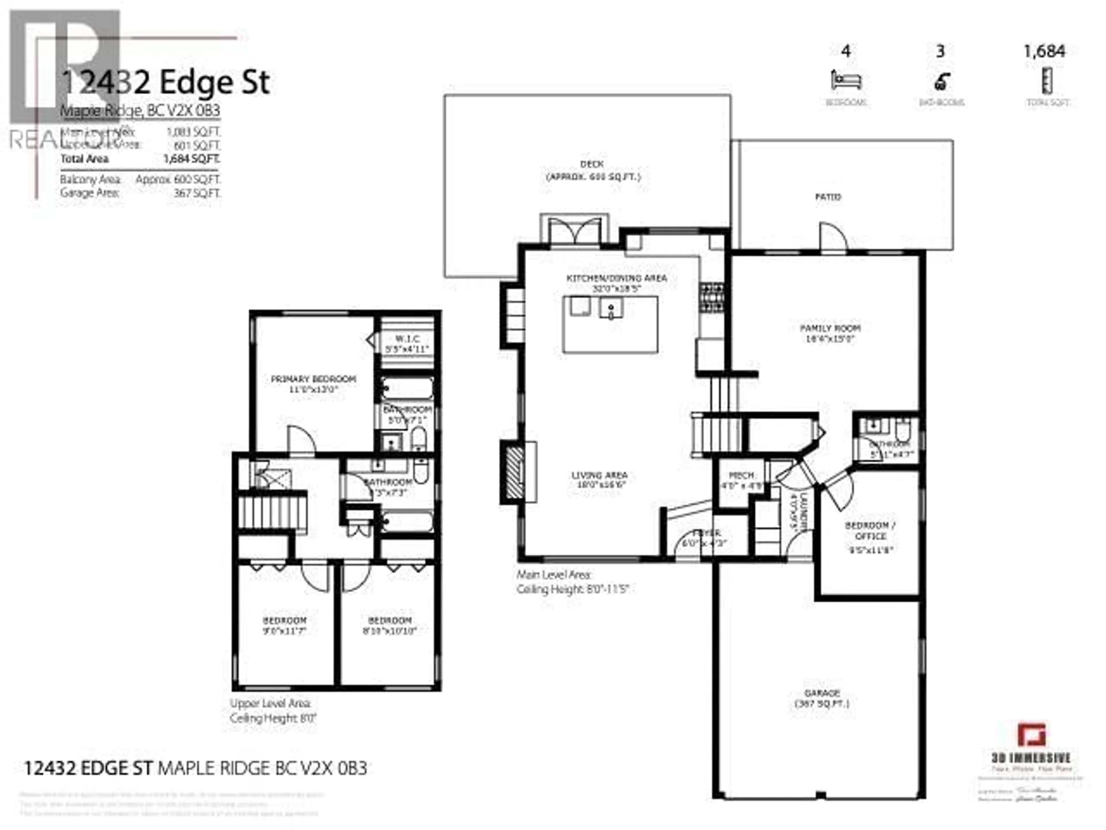 Floor plan for 12432 EDGE STREET, Maple Ridge British Columbia V2X0B3
