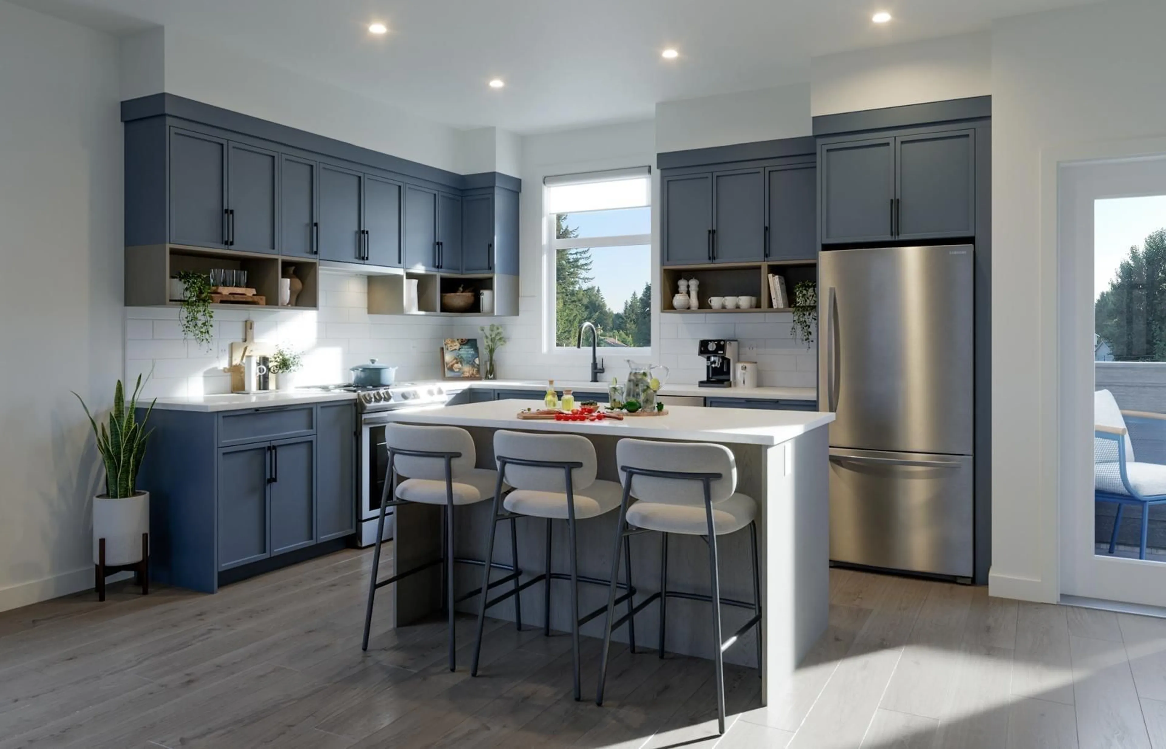 Open concept kitchen, ceramic/tile floor for 15 - 7540 BRISKHAM, Mission British Columbia V3V3L9