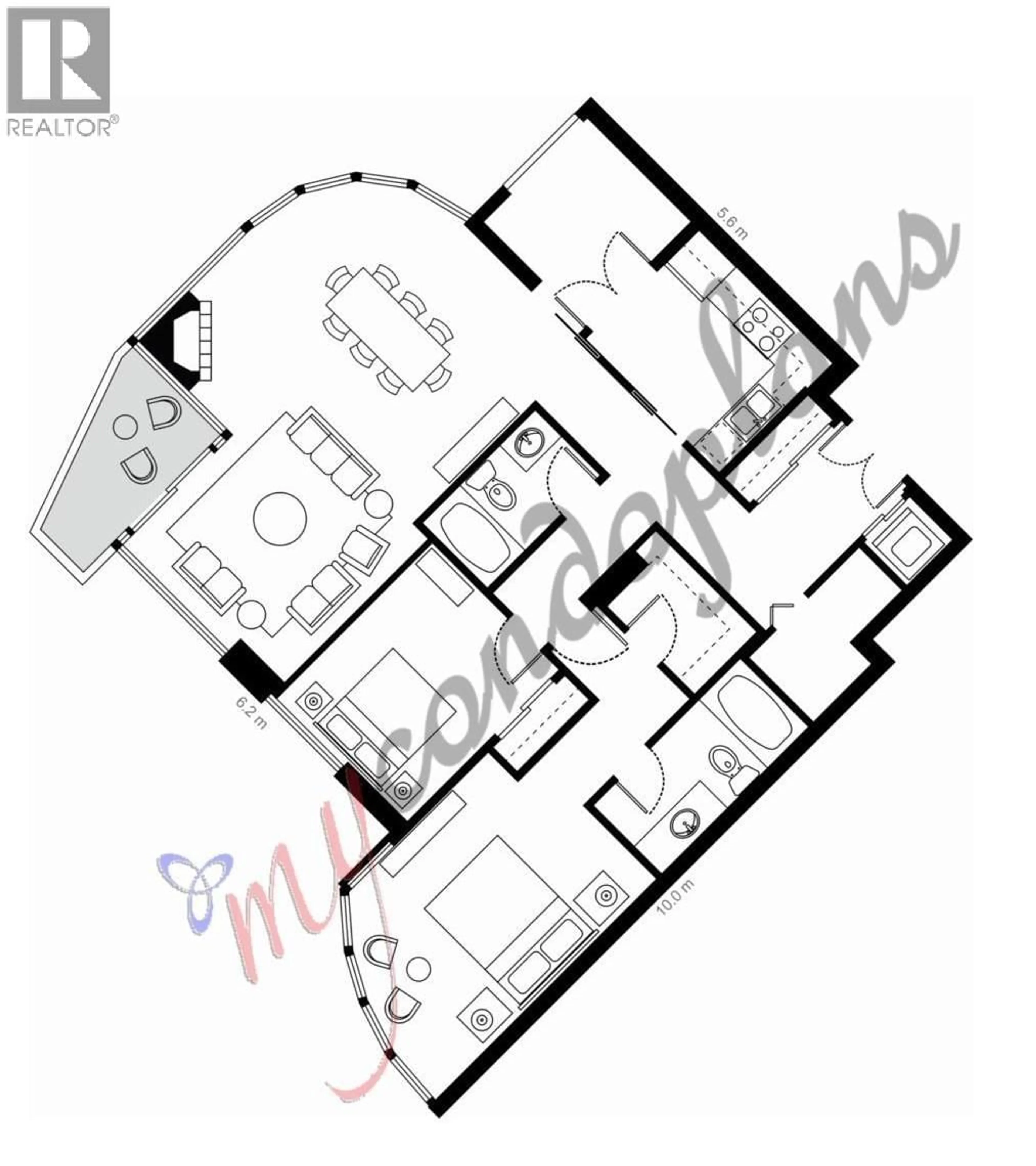 Floor plan for 1001 - 535 NICOLA STREET, Vancouver British Columbia V6G3G3