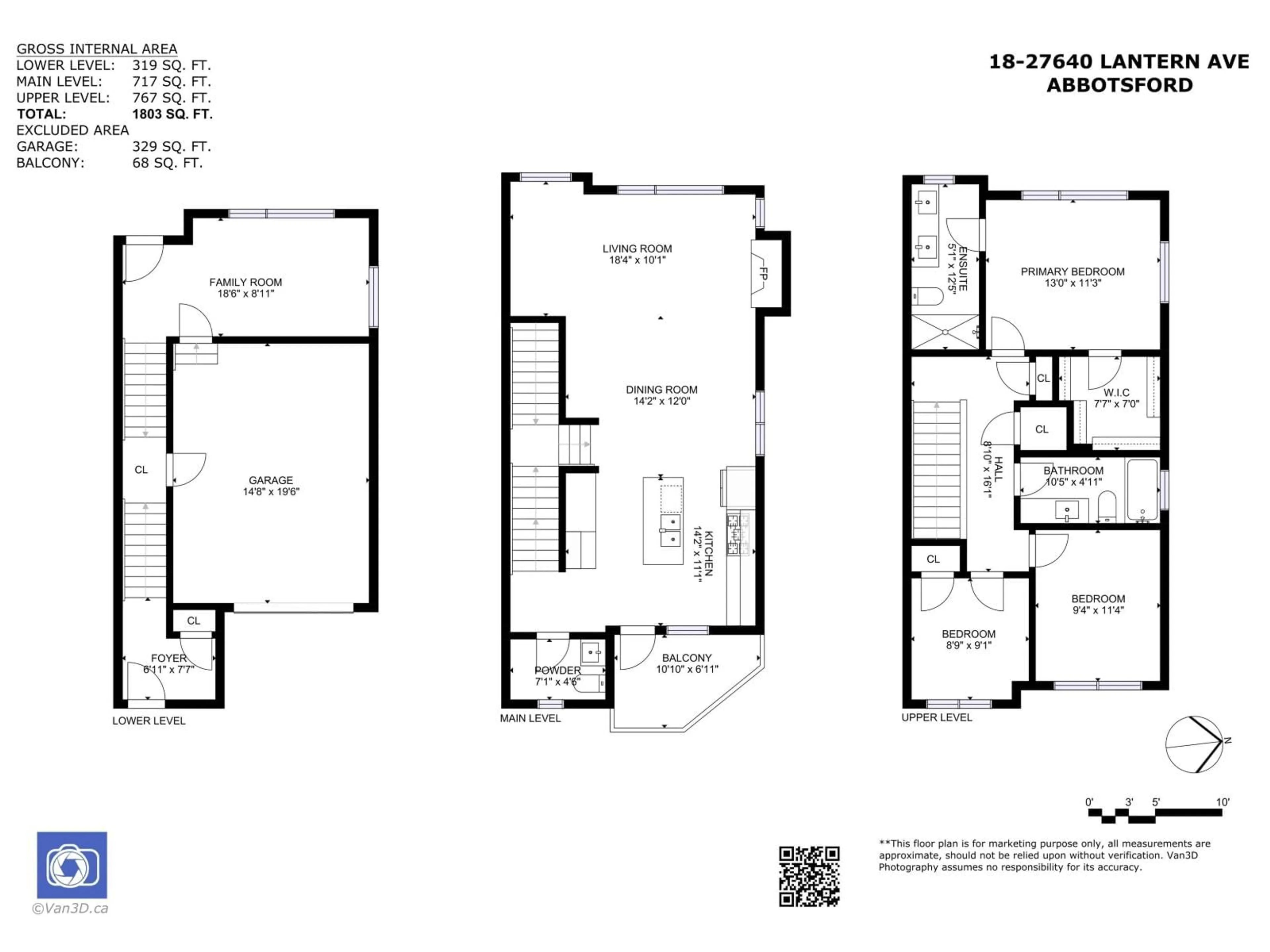 Floor plan for 18 - 27640 LANTERN, Abbotsford British Columbia V4X0C3