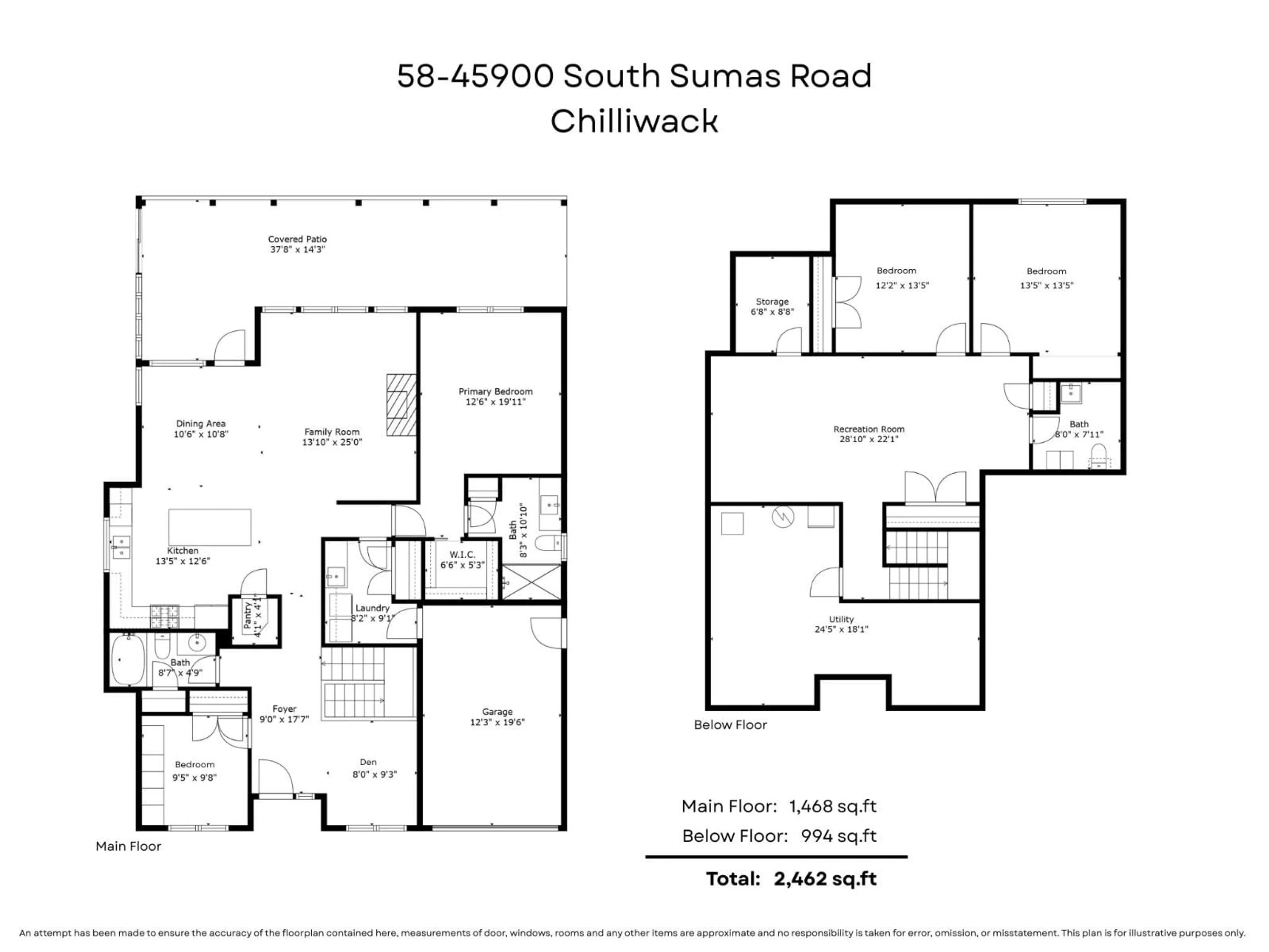 Floor plan for 58 - 45900 SOUTH SUMAS ROAD, Chilliwack British Columbia V2R0S9
