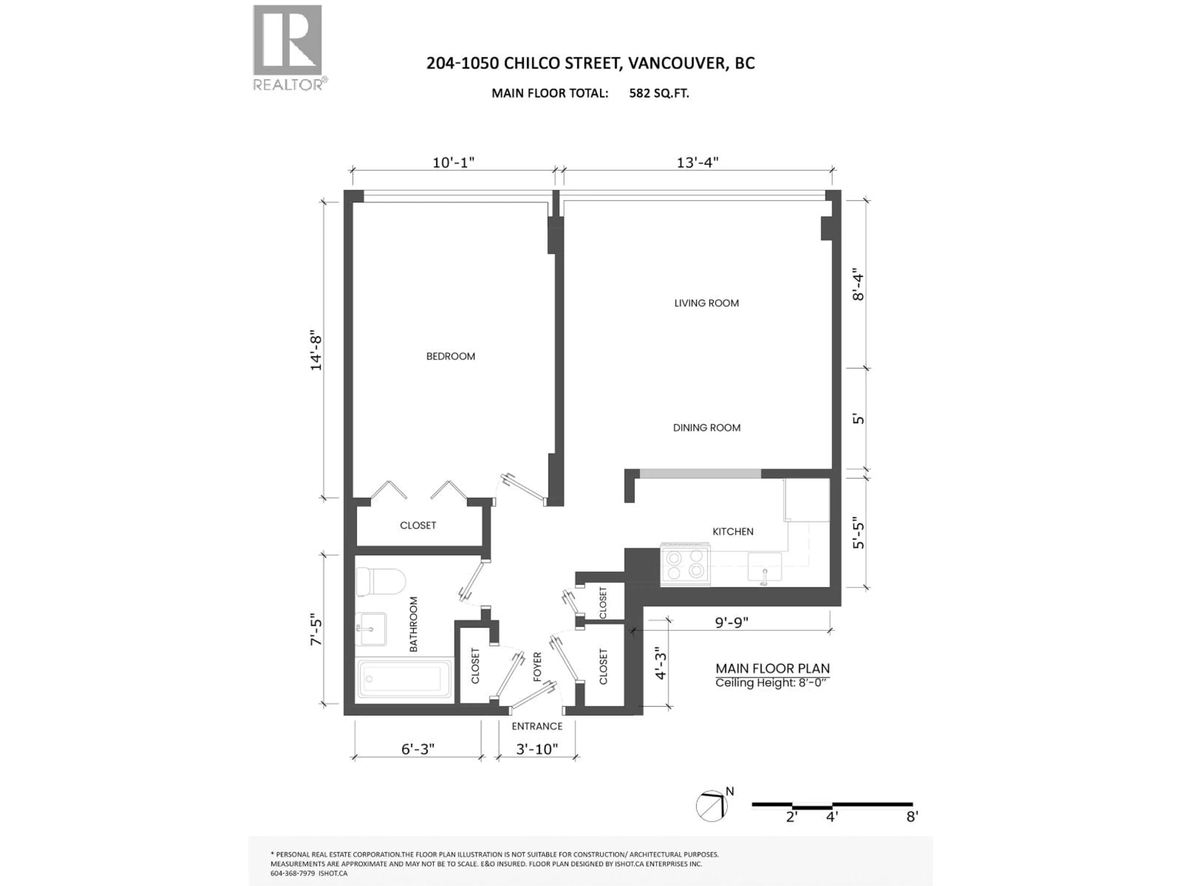 Floor plan for 204 - 1050 CHILCO STREET, Vancouver British Columbia V6G2R8