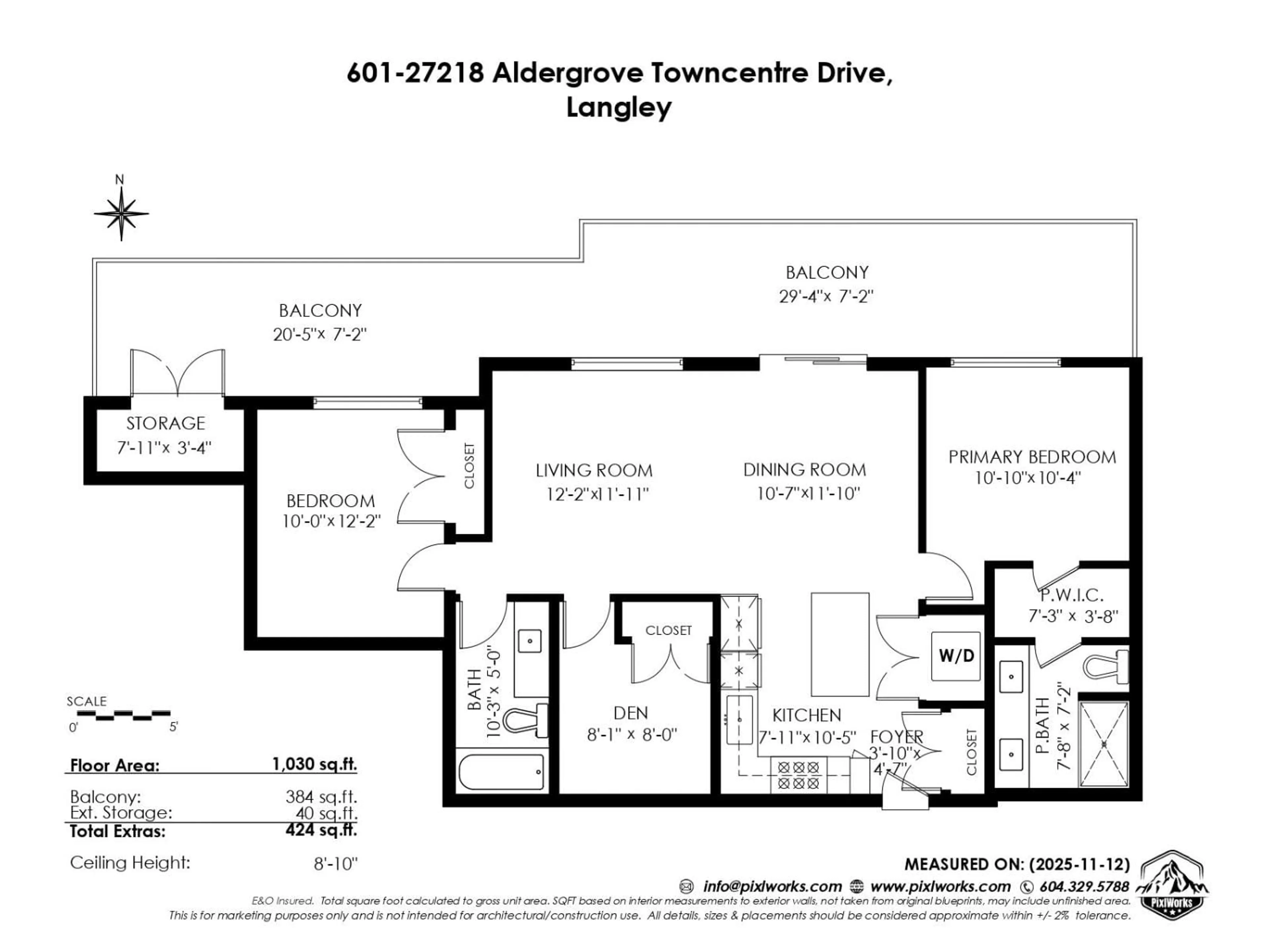 Floor plan for 601 - 27218 ALDERGROVE TOWN CENTRE, Langley British Columbia V4W0E4