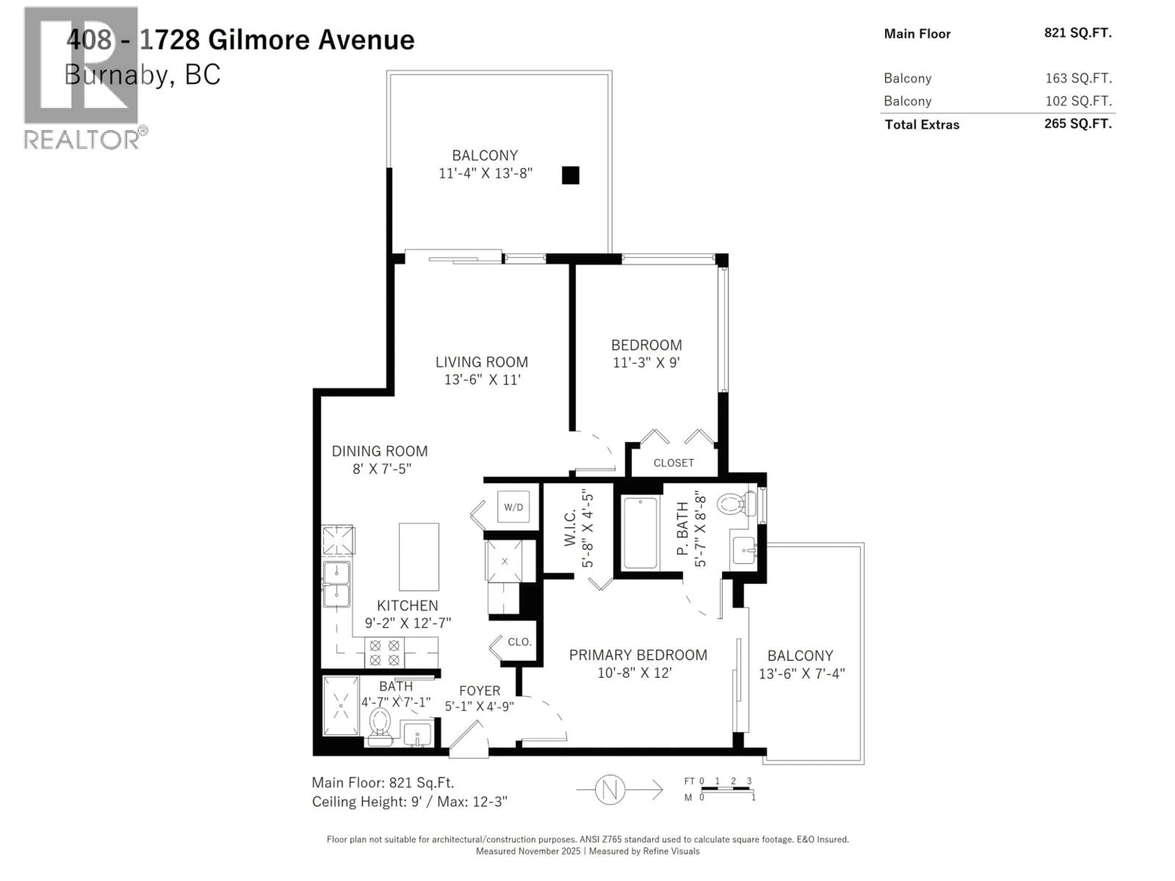 Floor plan for 408 - 1728 GILMORE AVENUE, Burnaby British Columbia V5C0L3