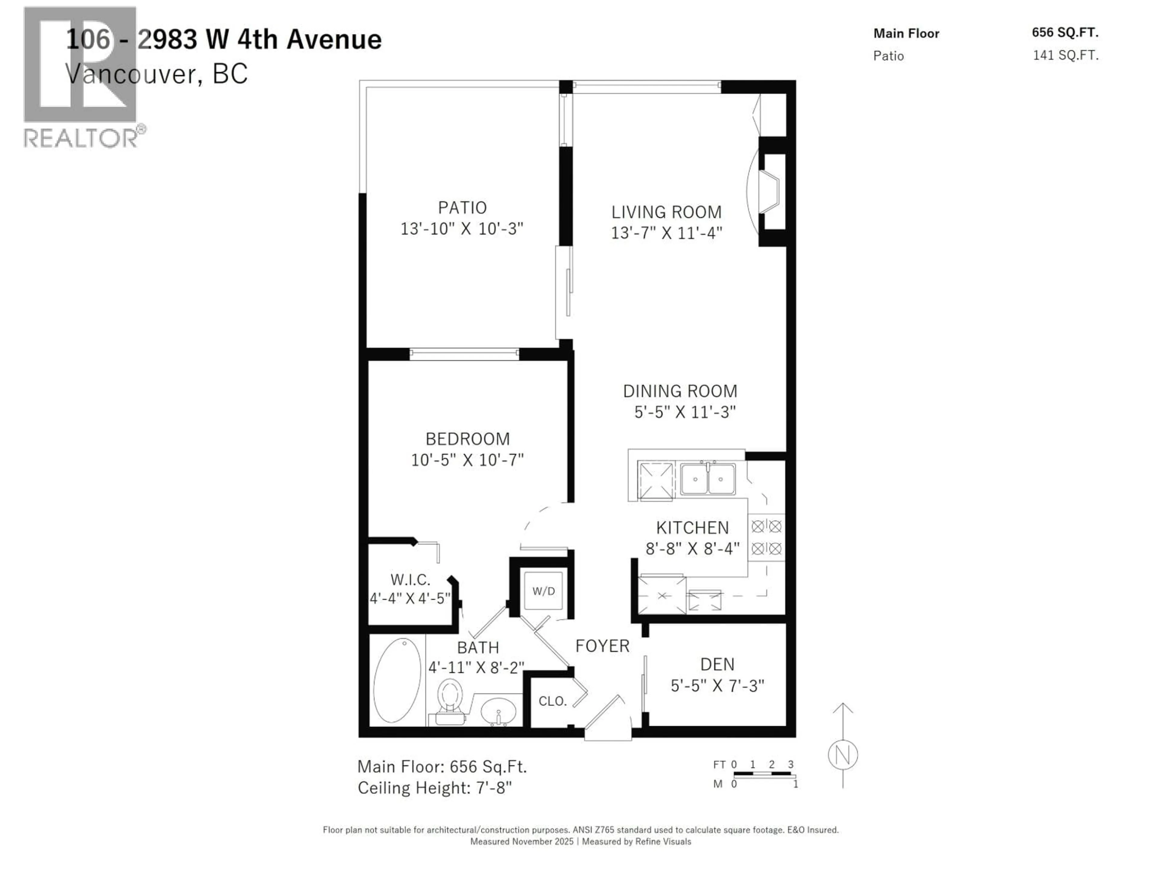 Floor plan for 106 - 2983 4TH AVENUE, Vancouver British Columbia V6K1R5
