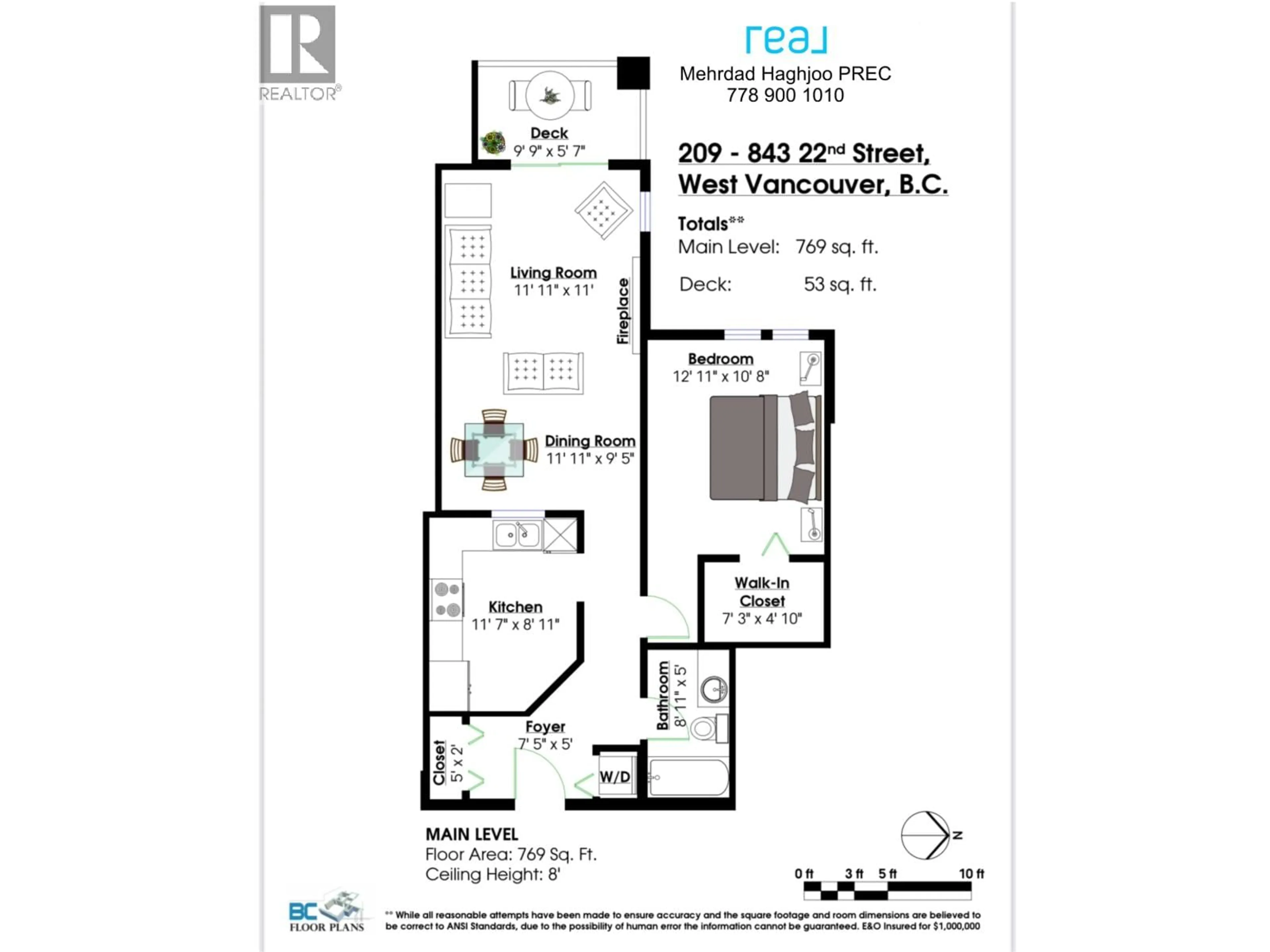 Floor plan for 209 - 843 22ND STREET, West Vancouver British Columbia V7V4C1