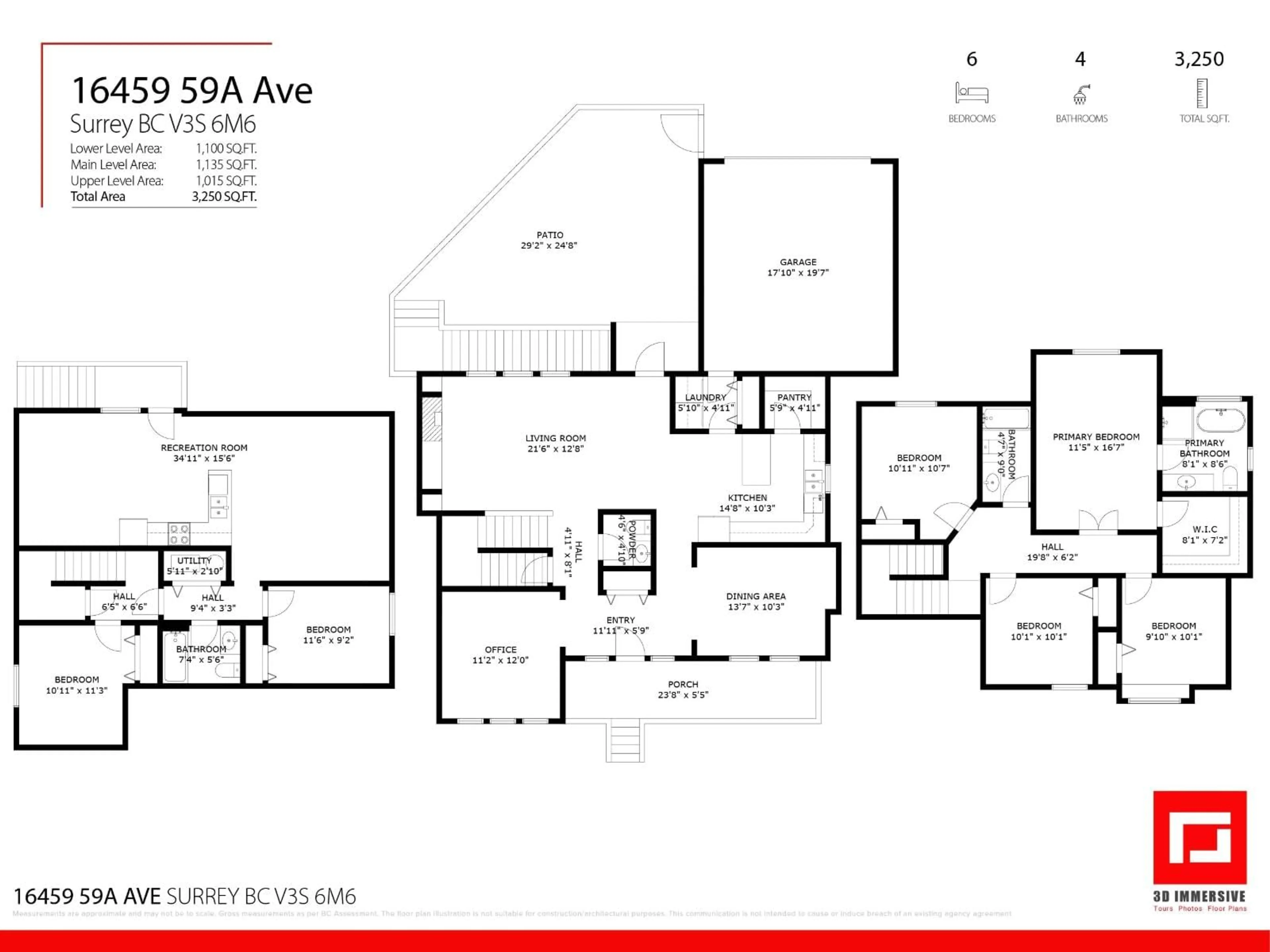 Floor plan for 16459 59A, Surrey British Columbia V3S6M6
