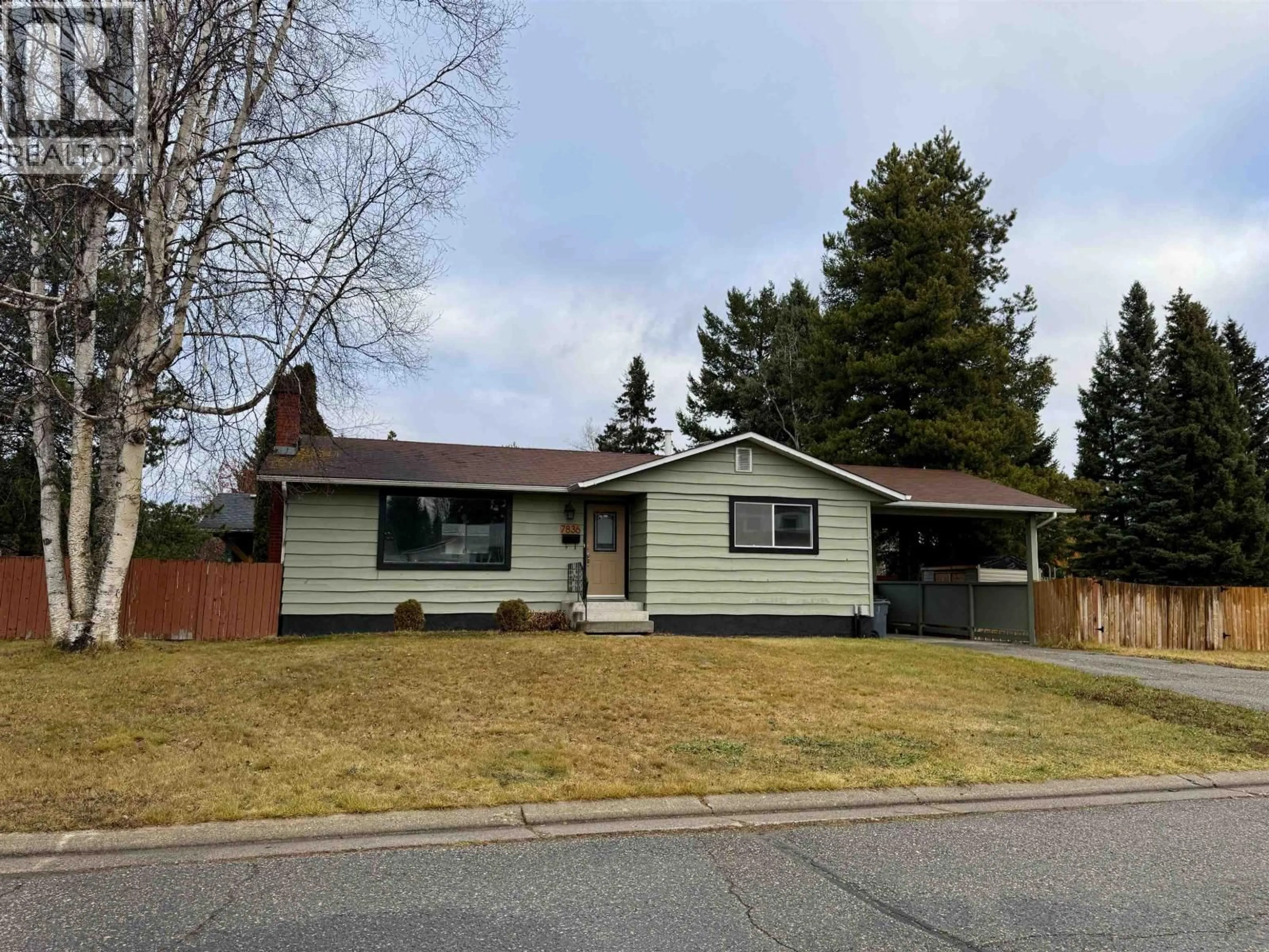 Home with vinyl exterior material, street for 7836 PIEDMONT CRESCENT, Prince George British Columbia V2N3H9