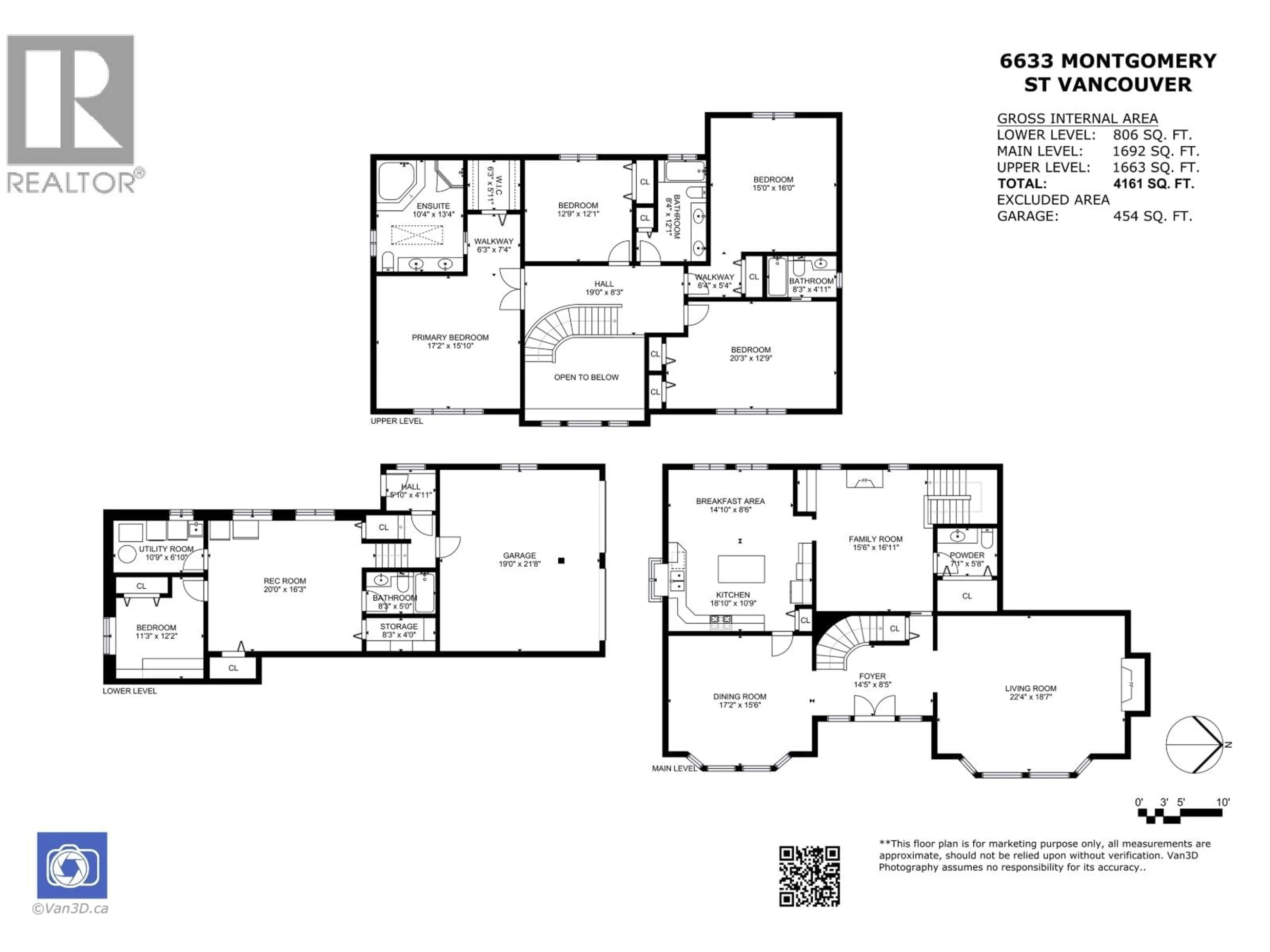 Floor plan for 6633 MONTGOMERY STREET, Vancouver British Columbia V6P4G3