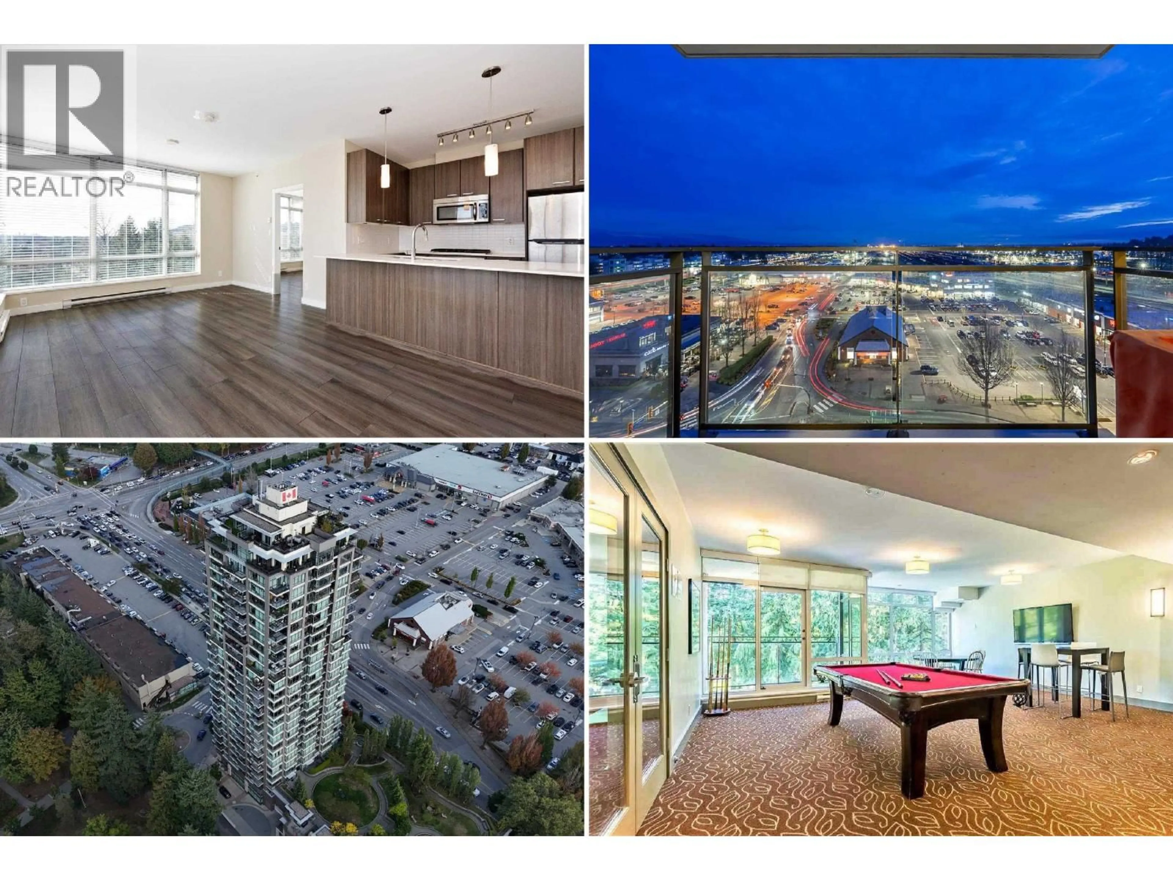 A pic from outside/outdoor area/front of a property/back of a property/a pic from drone, city buildings view from balcony for 708 - 2789 SHAUGHNESSY STREET, Port Coquitlam British Columbia V3C3G9