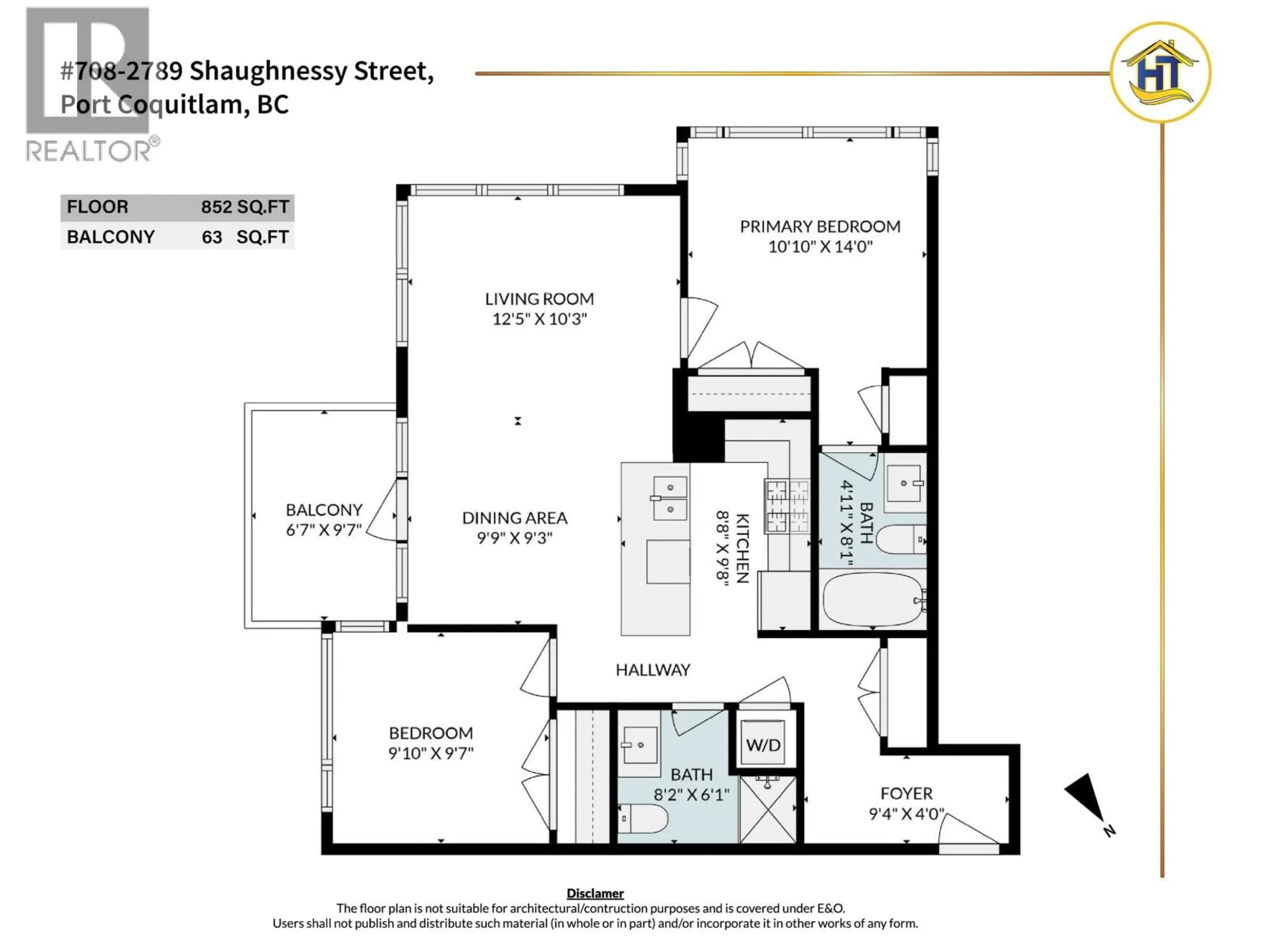 Floor plan for 708 - 2789 SHAUGHNESSY STREET, Port Coquitlam British Columbia V3C3G9